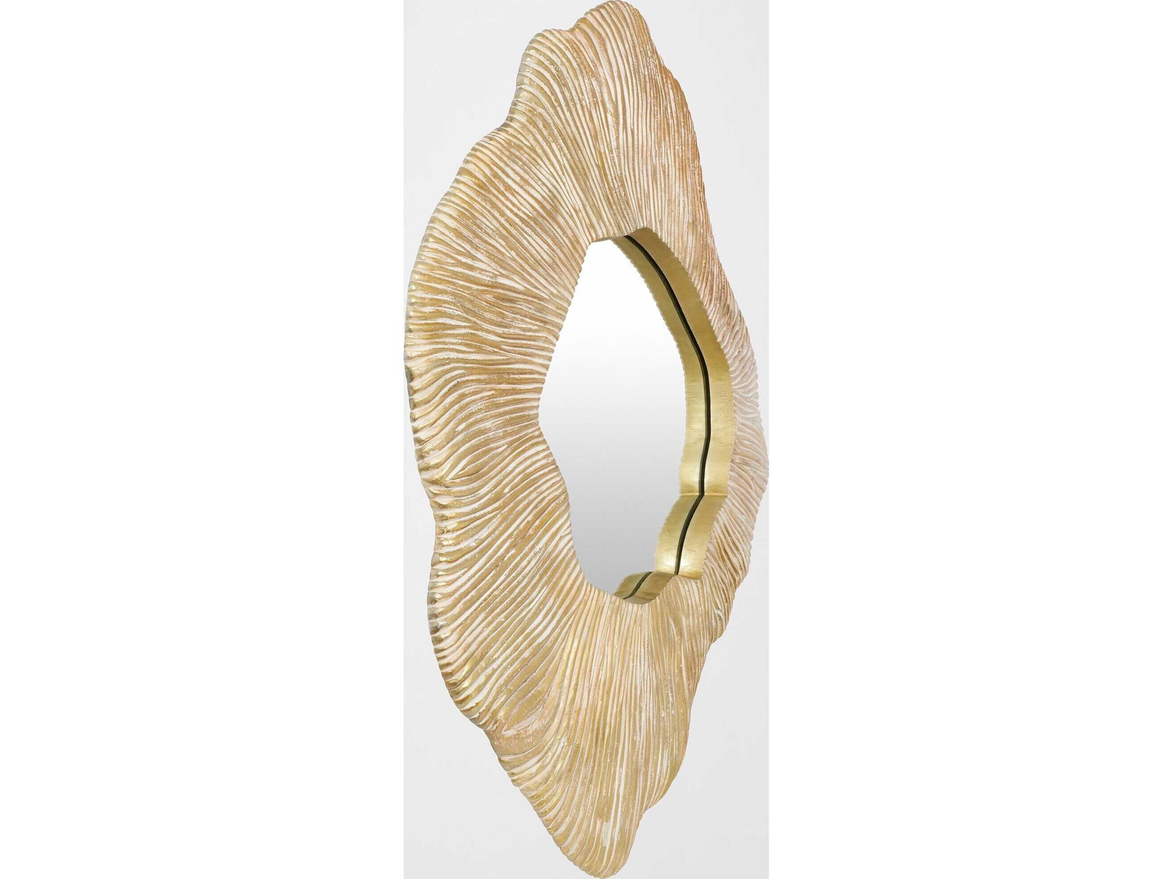 Global Views Rapture Gold White Wall Mirror