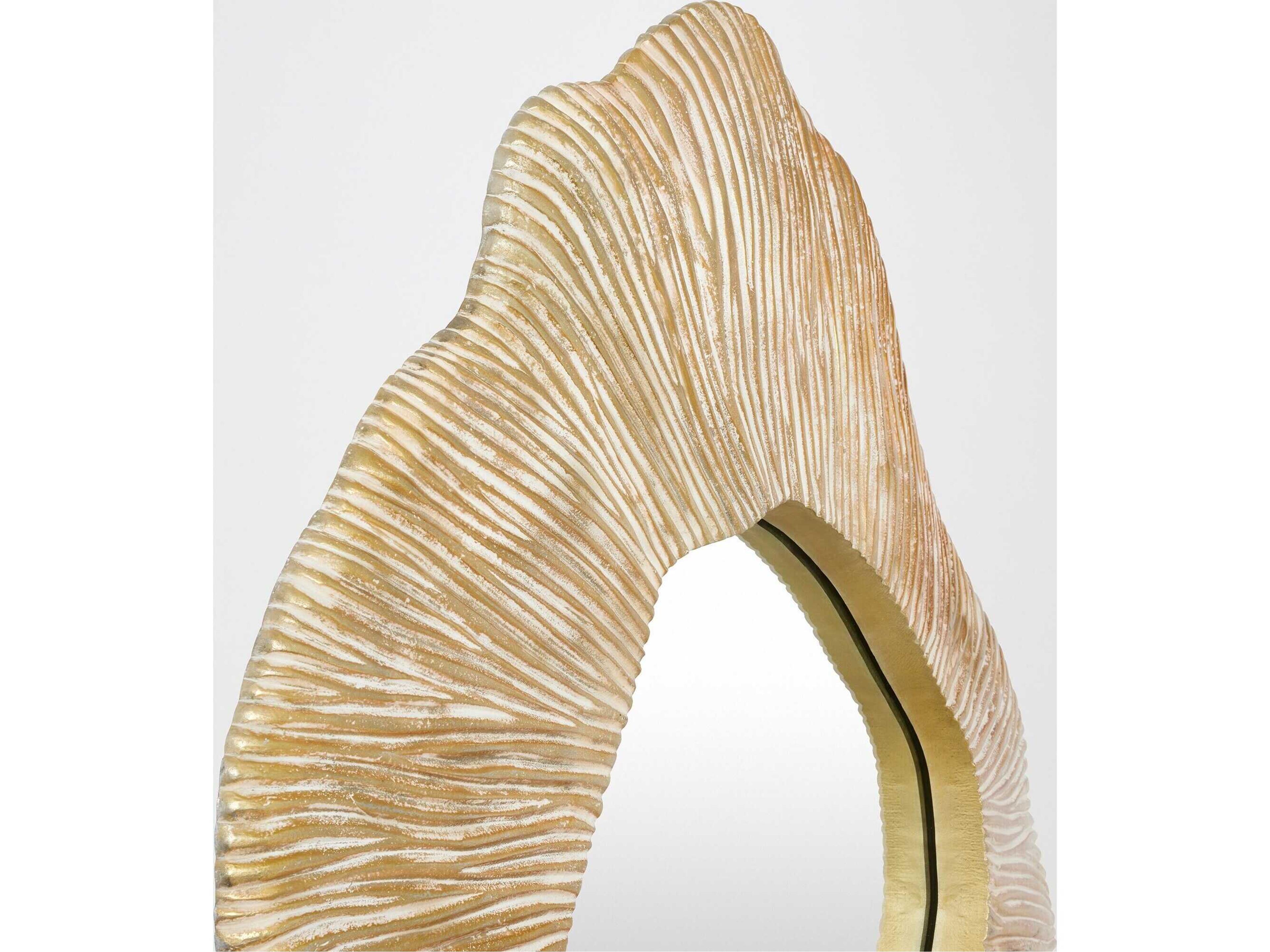 Global Views Rapture Gold White Wall Mirror