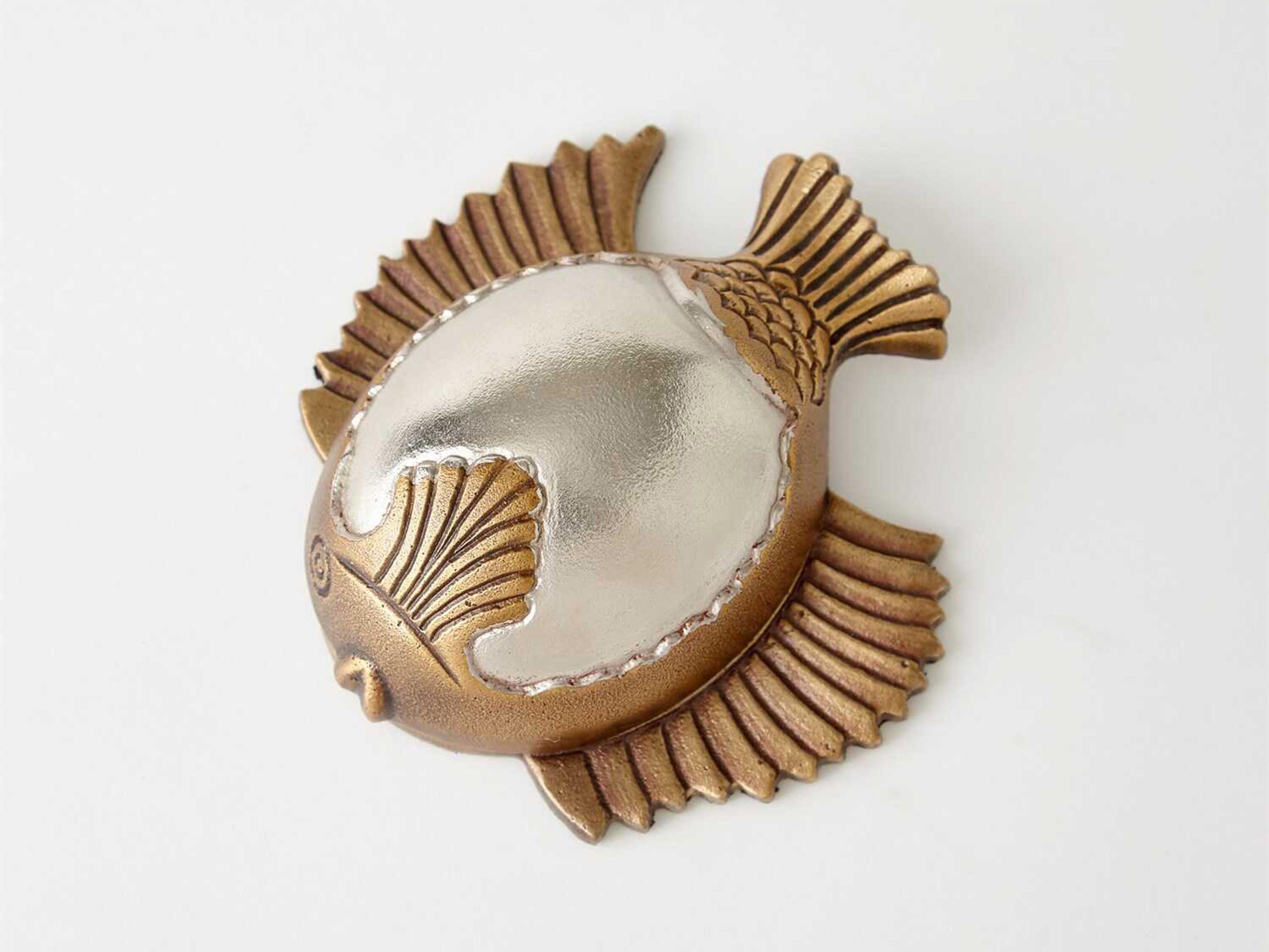 Global Views Talman Nickel / Antique Brass Fish Box