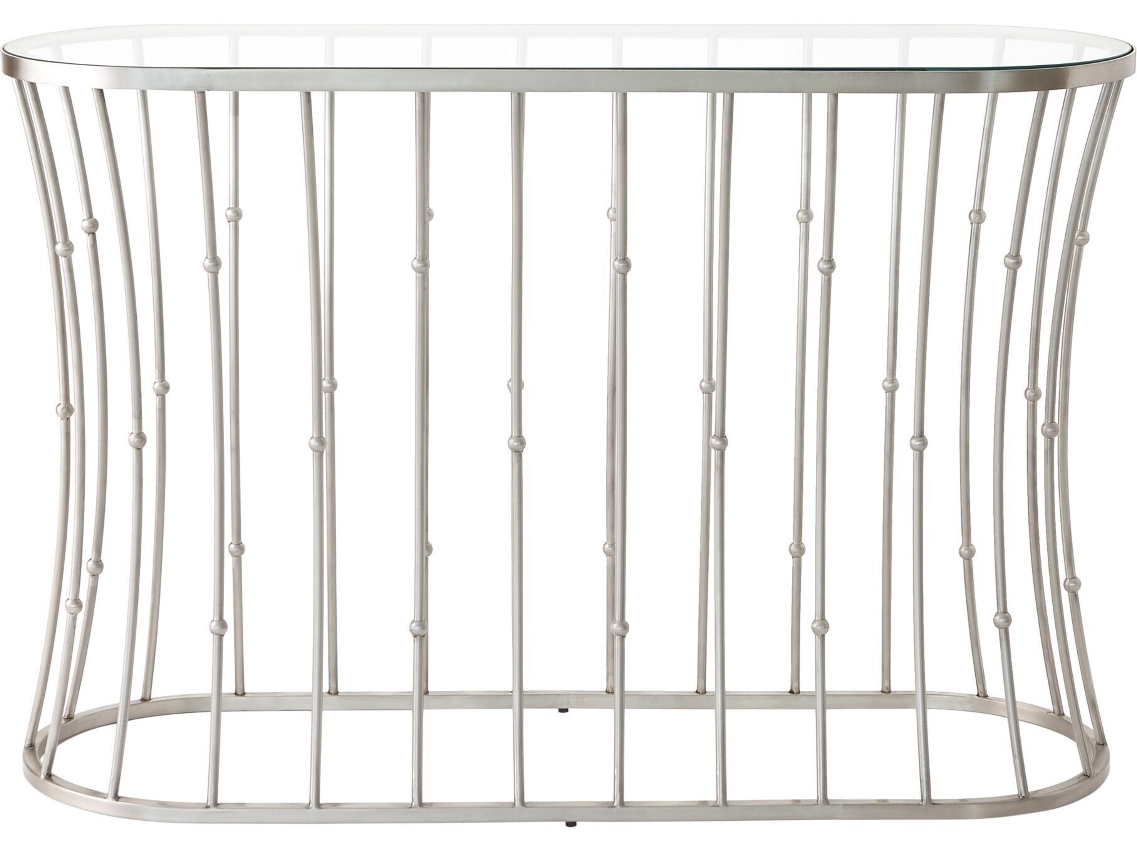 Oval Glass Console Table