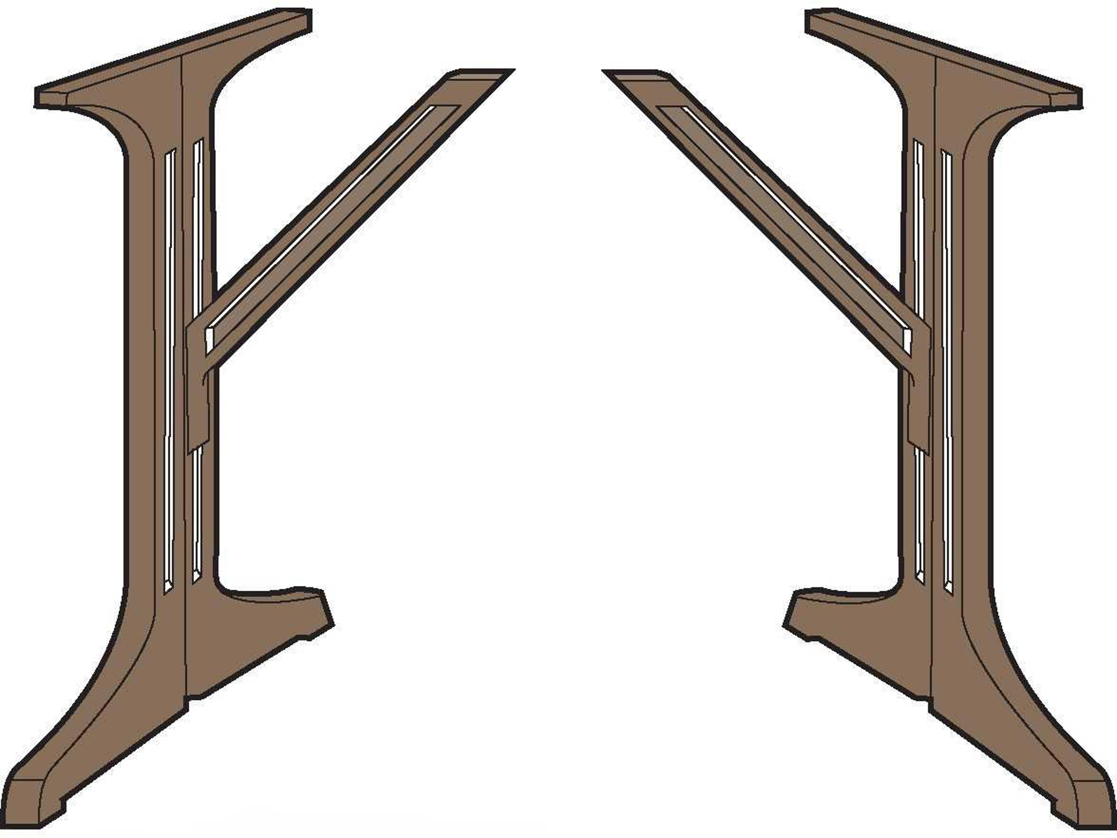 Alpha Resin Taupe Lateral Table Base