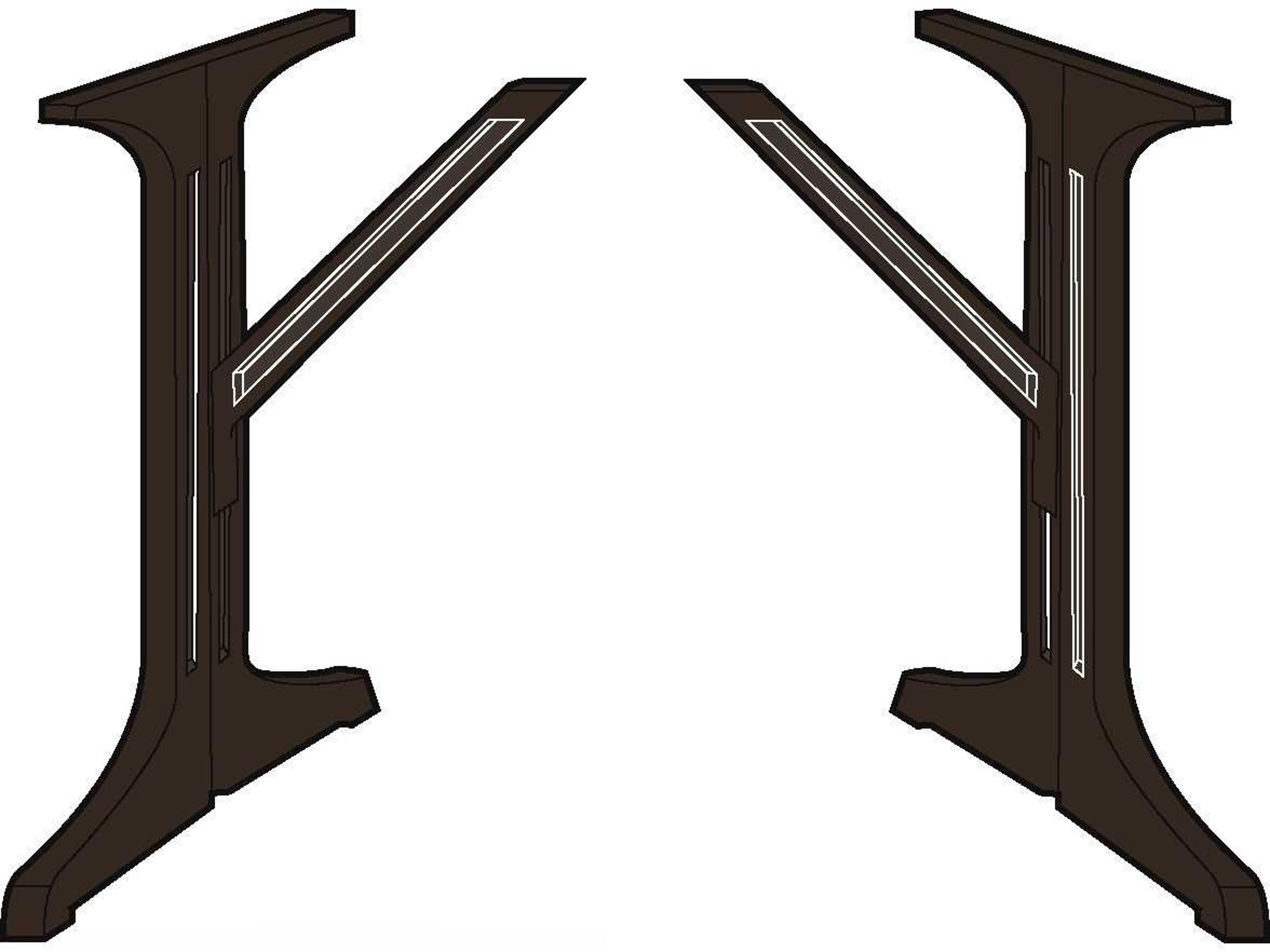 Alpha Resin Charcoal Lateral Table Base