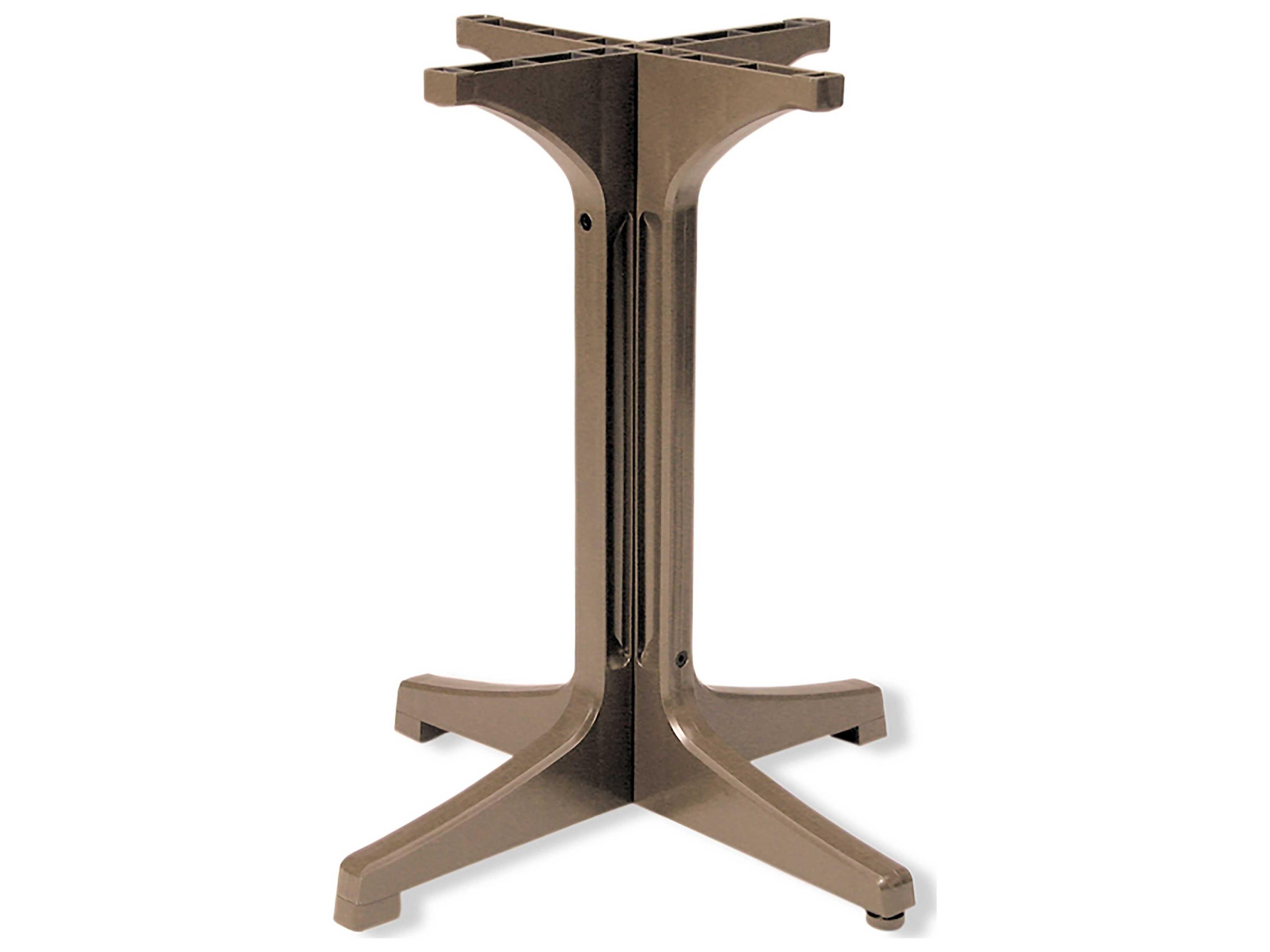 Alpha Resin Taupe Small Pedestal Table Base