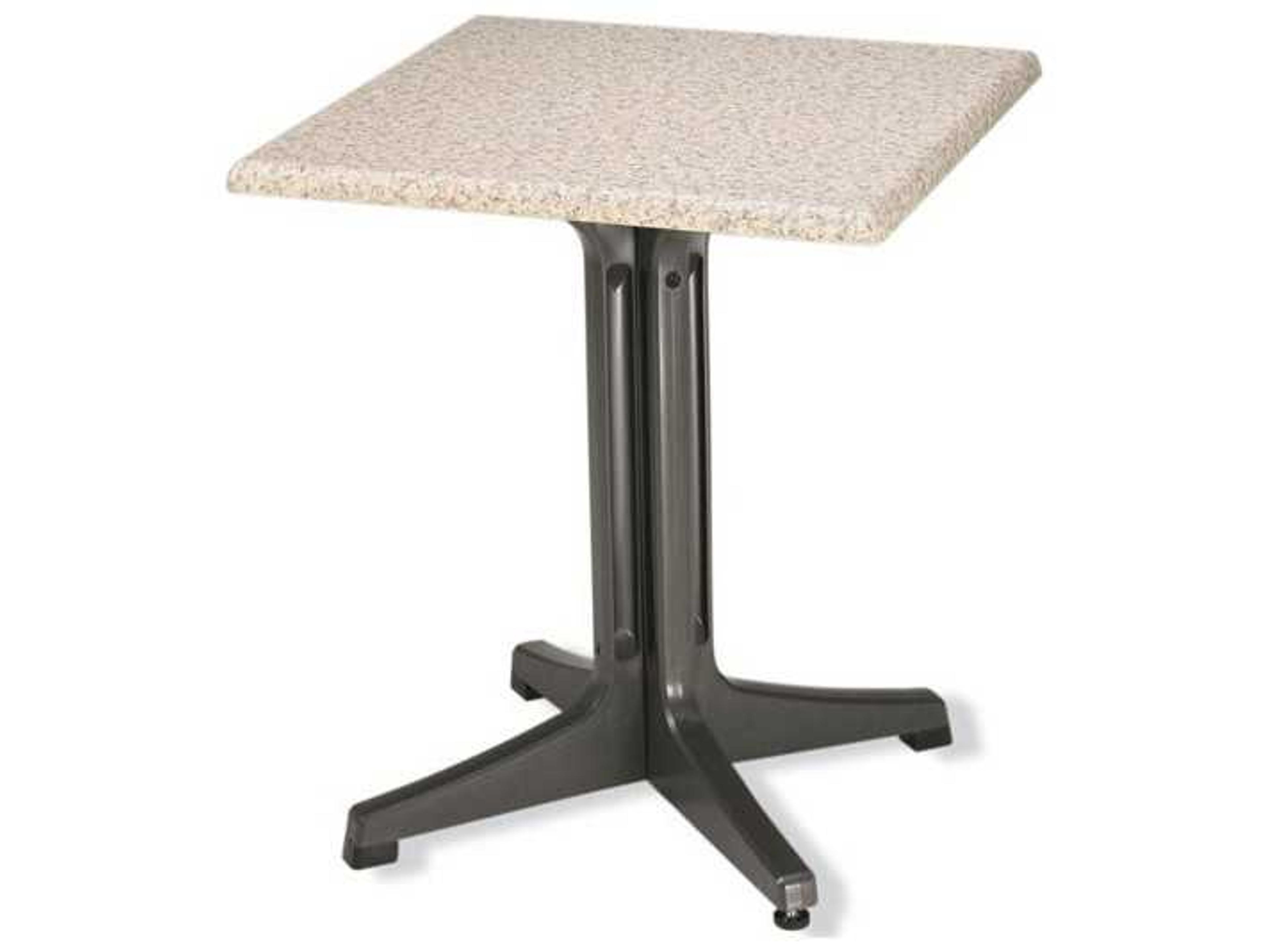 Grosfillex Alpha Resin Charcoal Small Pedestal Table Base