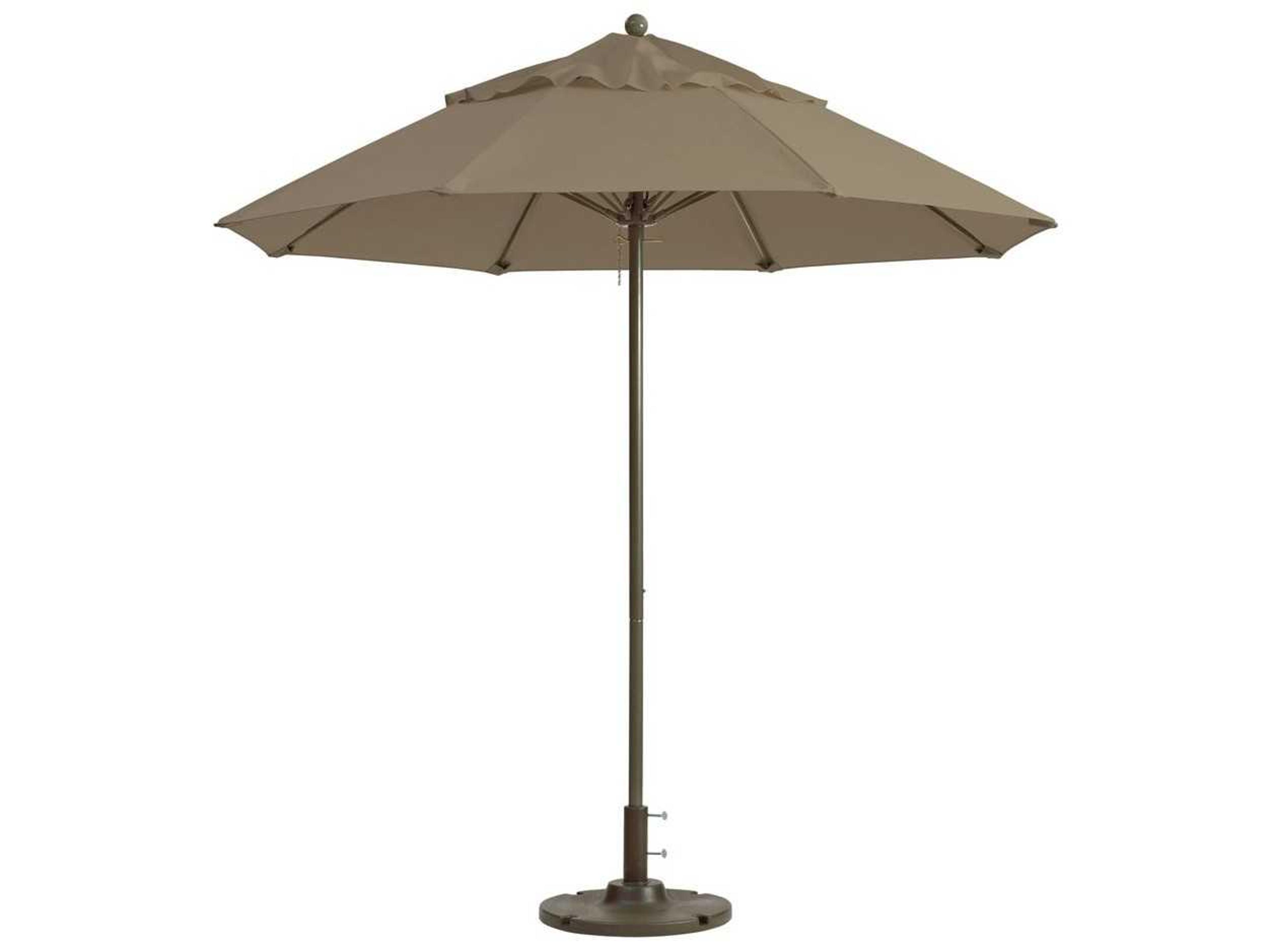 Windmaster Aluminum 7 Foot Round Fiberglass Patio Umbrella in Taupe