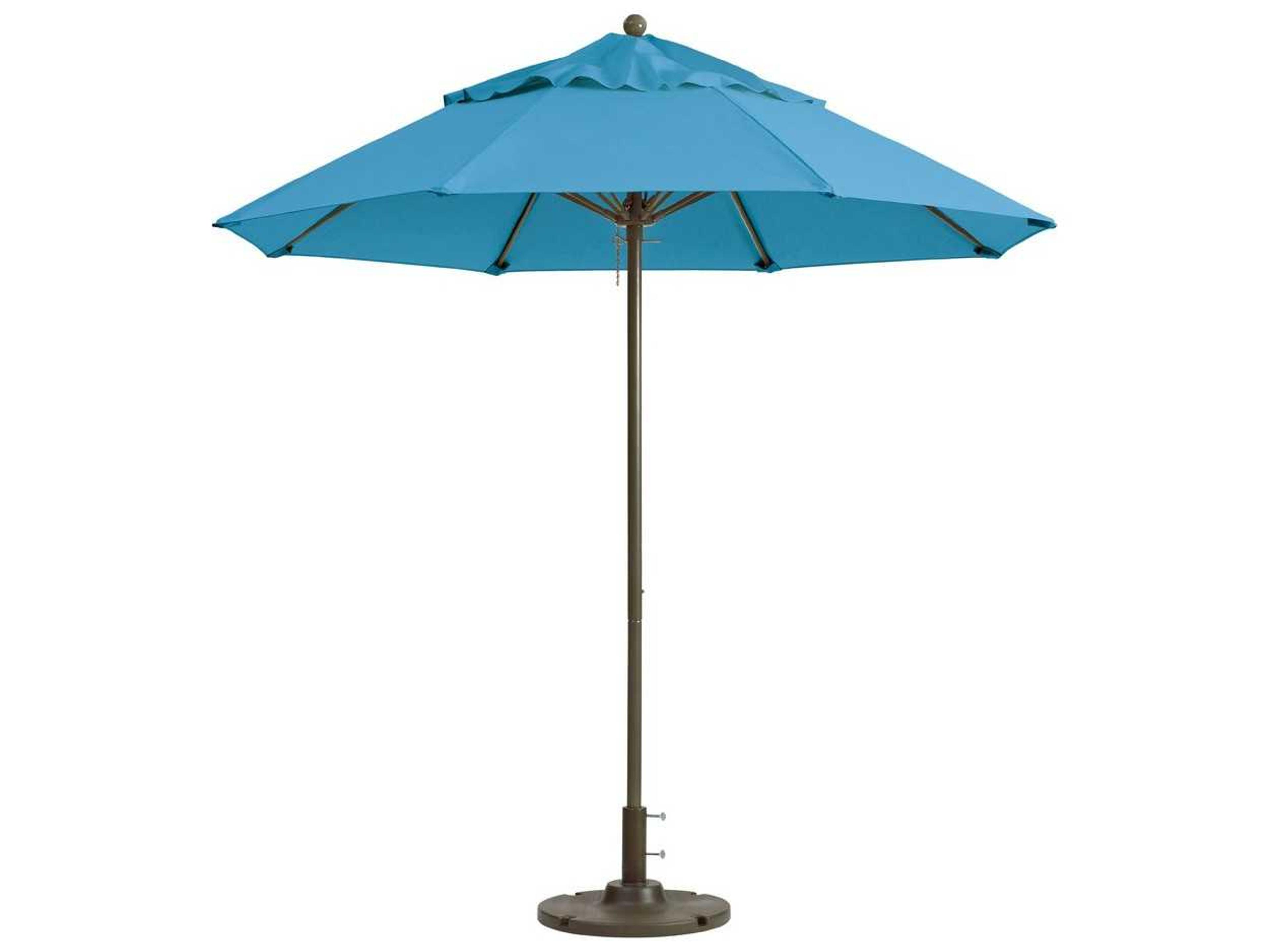 Windmaster Aluminum 7 Foot Round Fiberglass Outdoor Patio Umbrella in Sky Blue