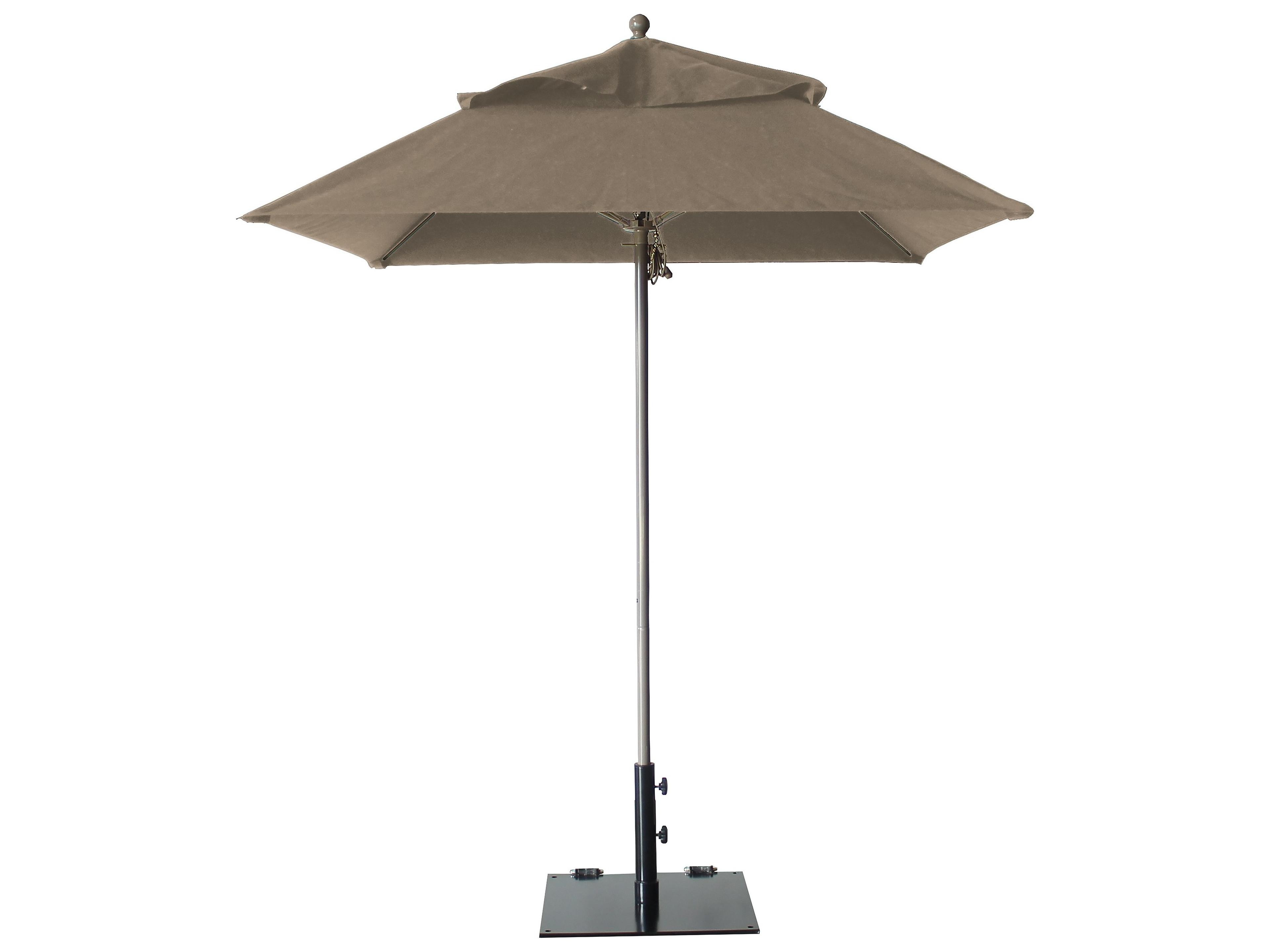 Windmaster Aluminum 6 Foot Square Fiberglass Patio Umbrella in Linen