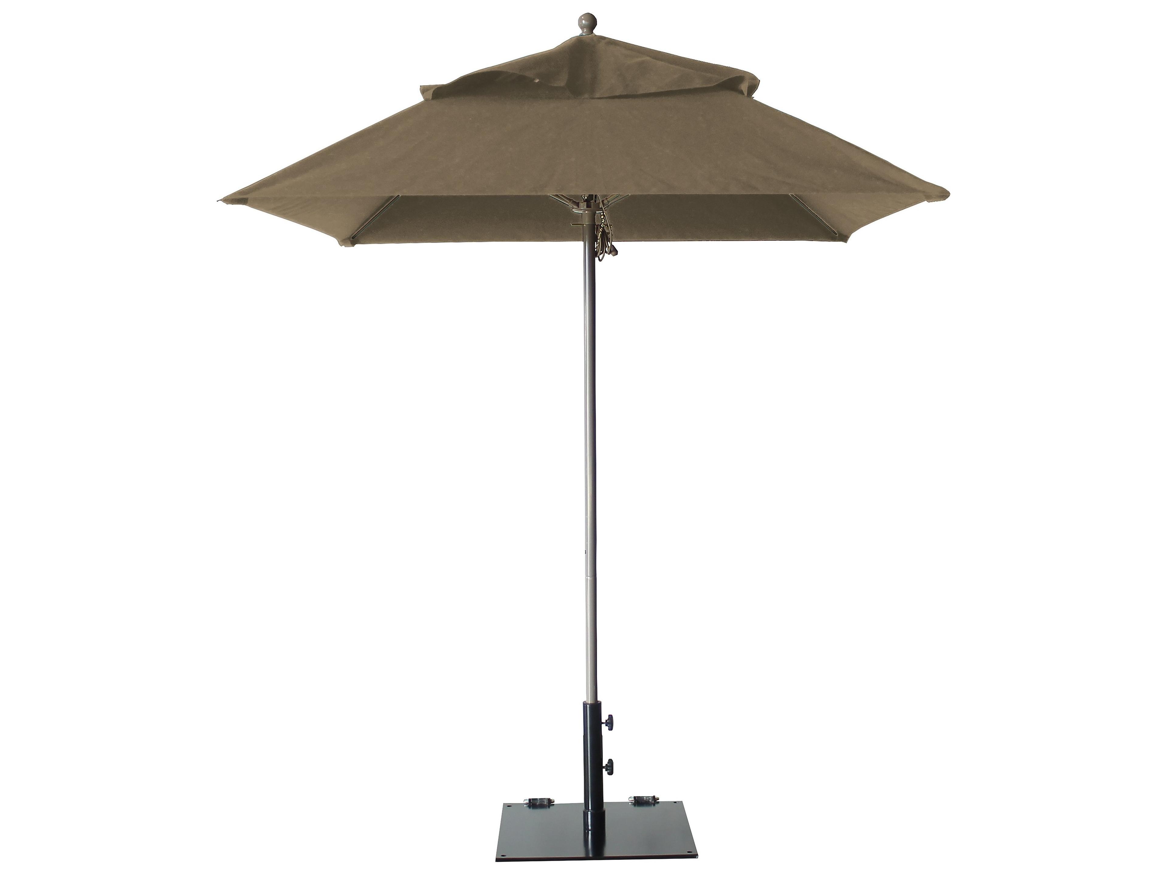 Windmaster Aluminum 6 Foot Square Fiberglass Outdoor Umbrella in Taupe