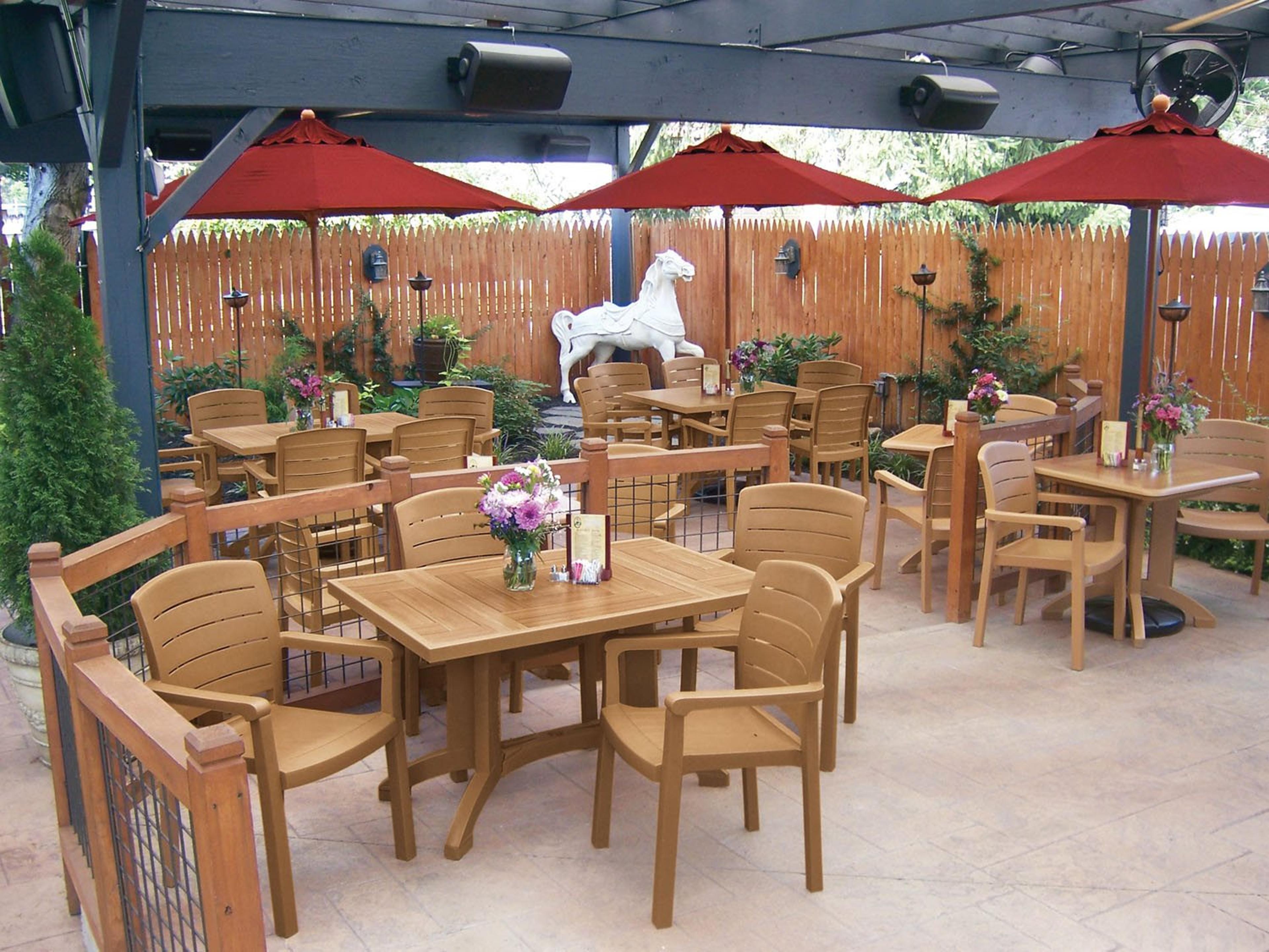 Acadia Resin Teakwood Outdoor Patio Dining Set