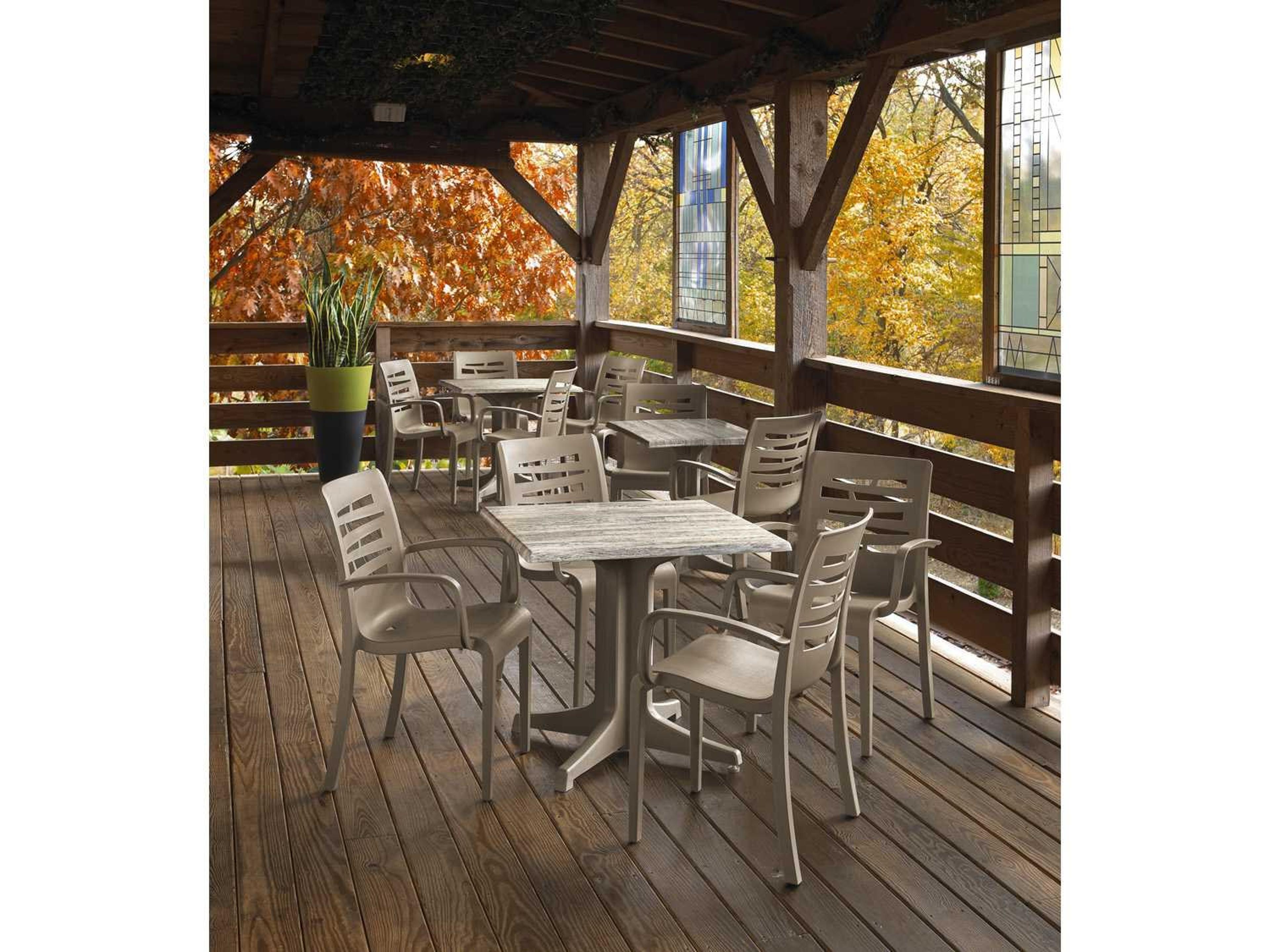 Essenza Resin Taupe Outdoor Patio Dining Set