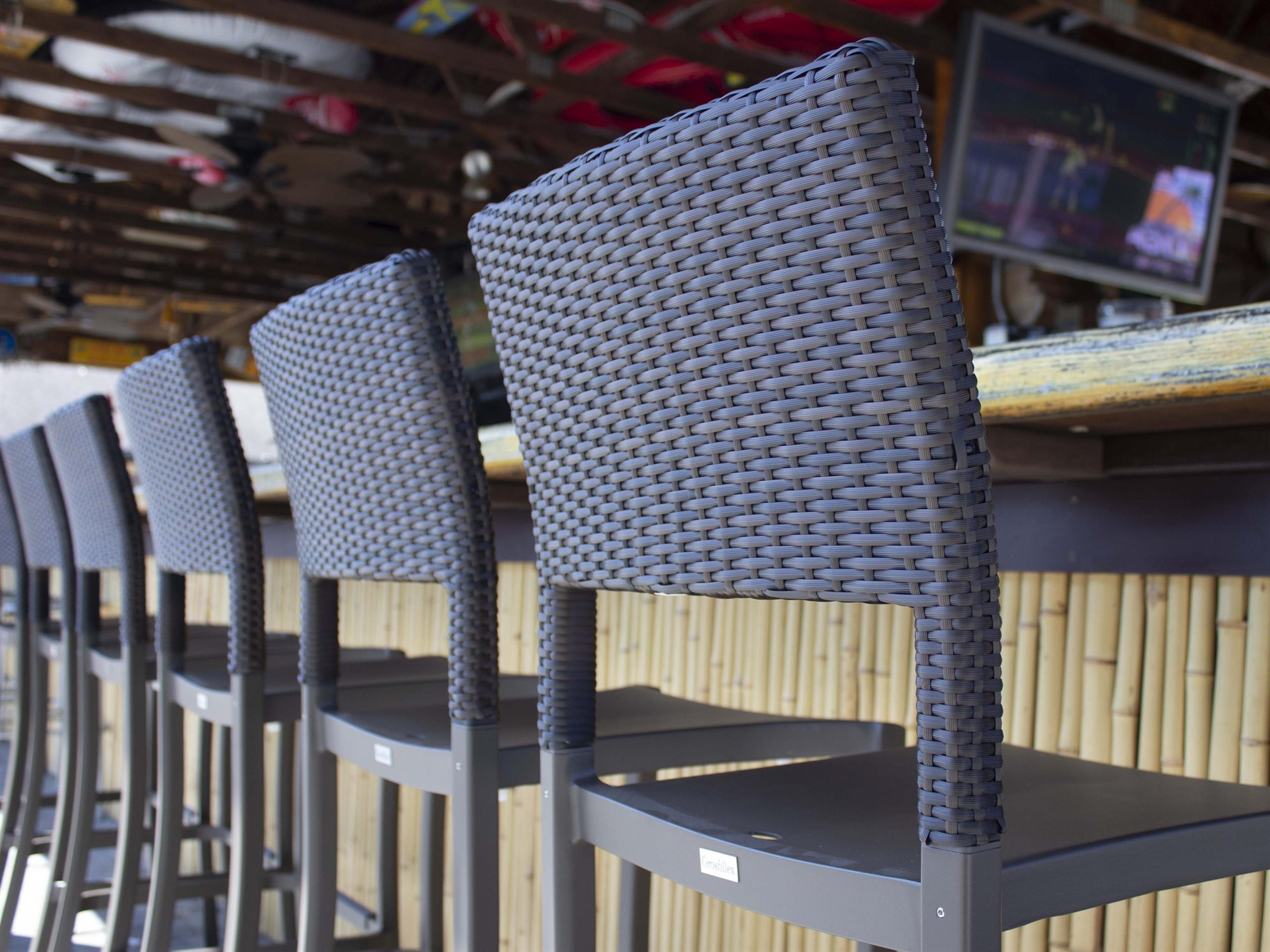 Grosfillex Java Resin Bronze Bar Chair Set