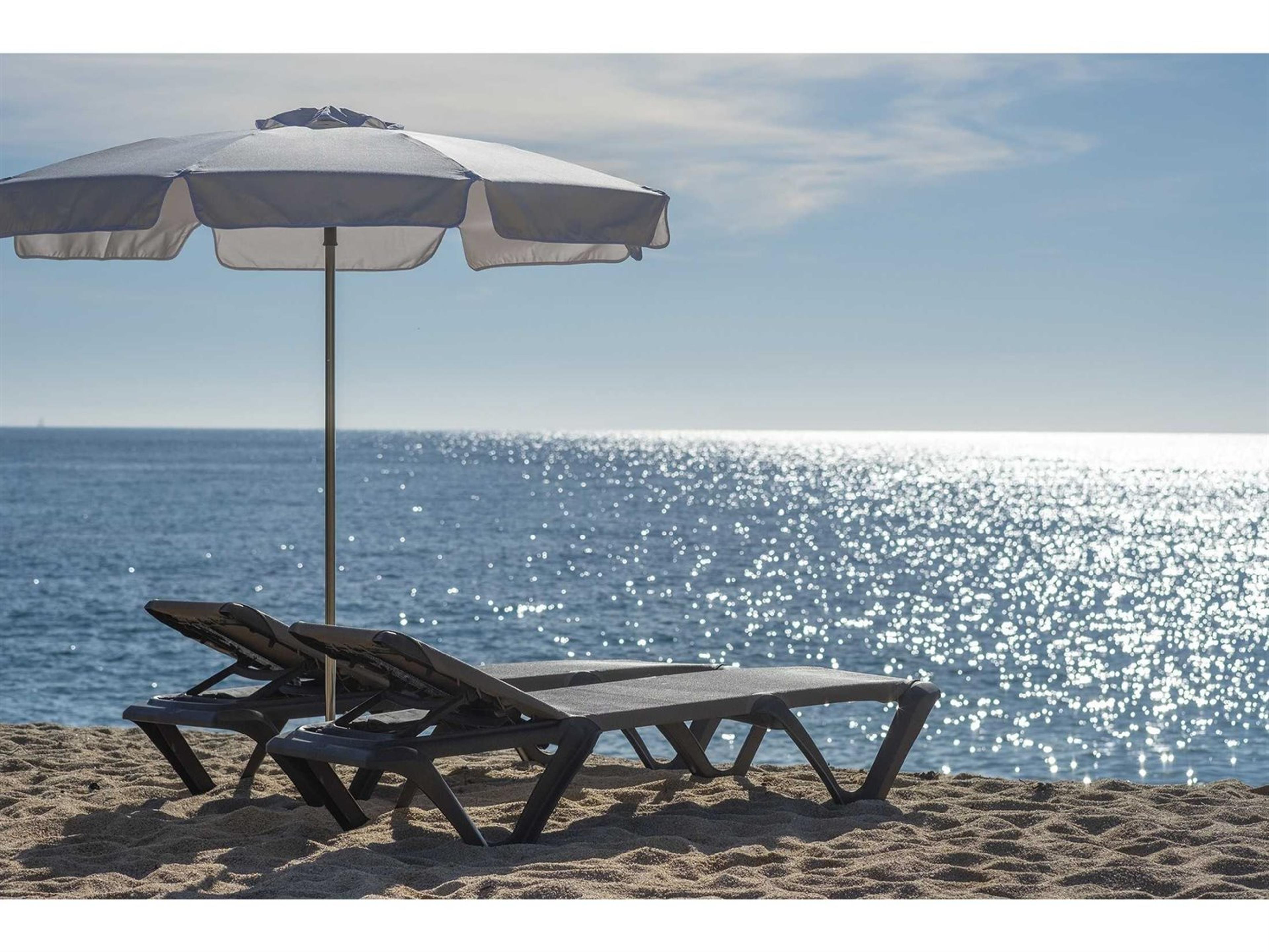 Nautical Pro Sling Resin Dove Gray Outdoor Lounge Set in Ash