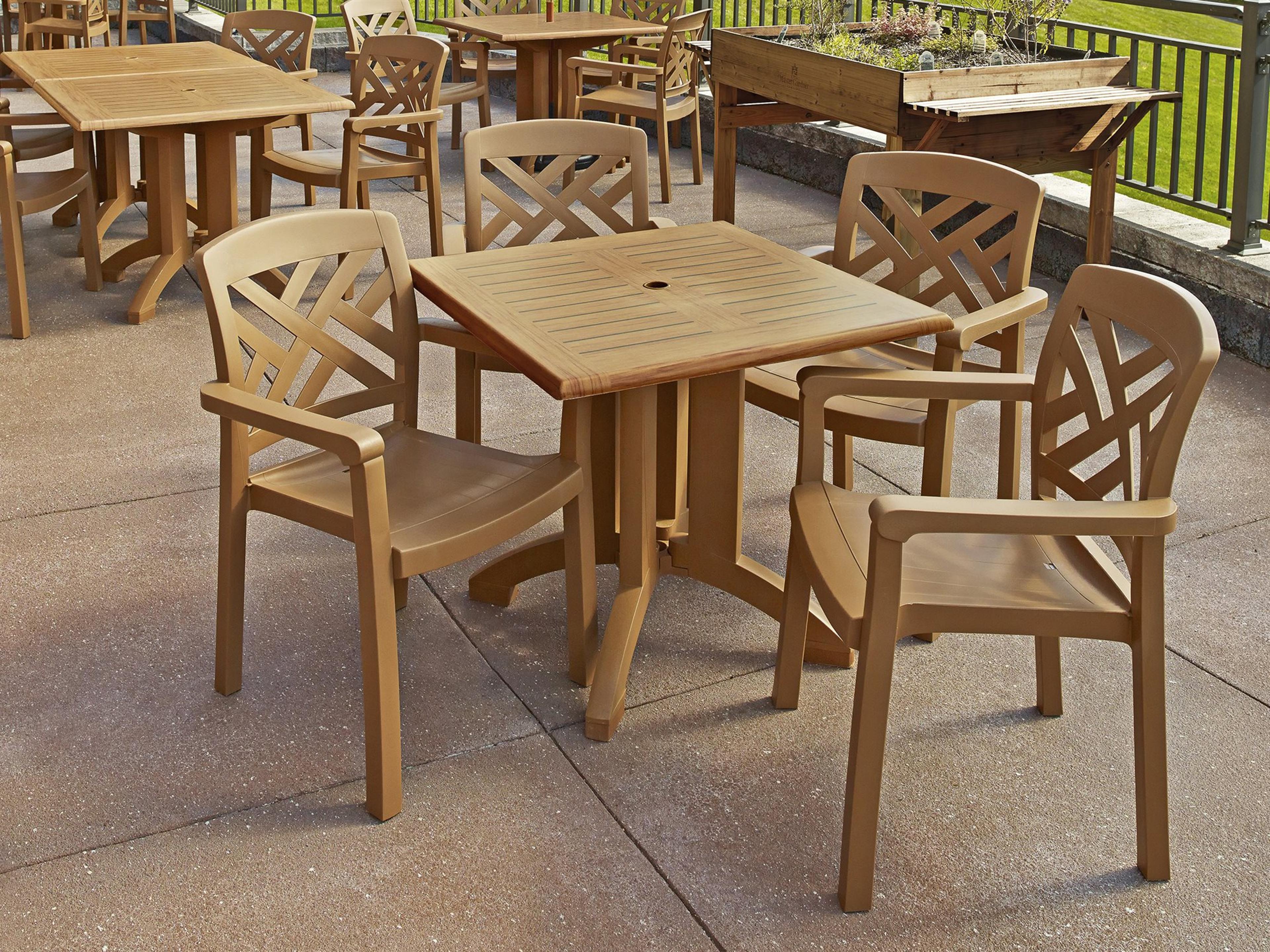 Sanibel Resin Teakwood Patio Dining Set