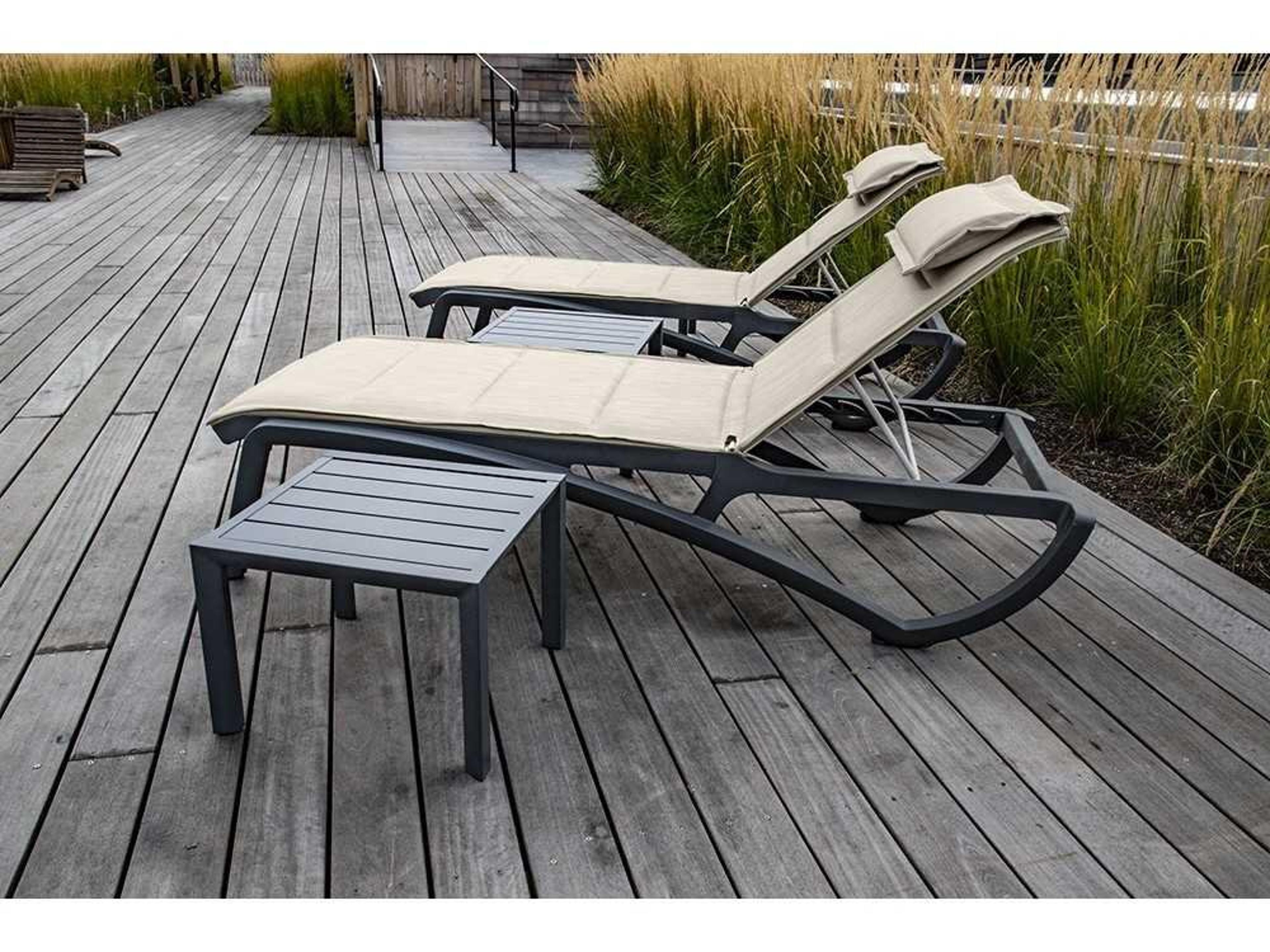 Sunset Fusion Bronze Aluminum Resin Outdoor Patio Lounge Set in Beige