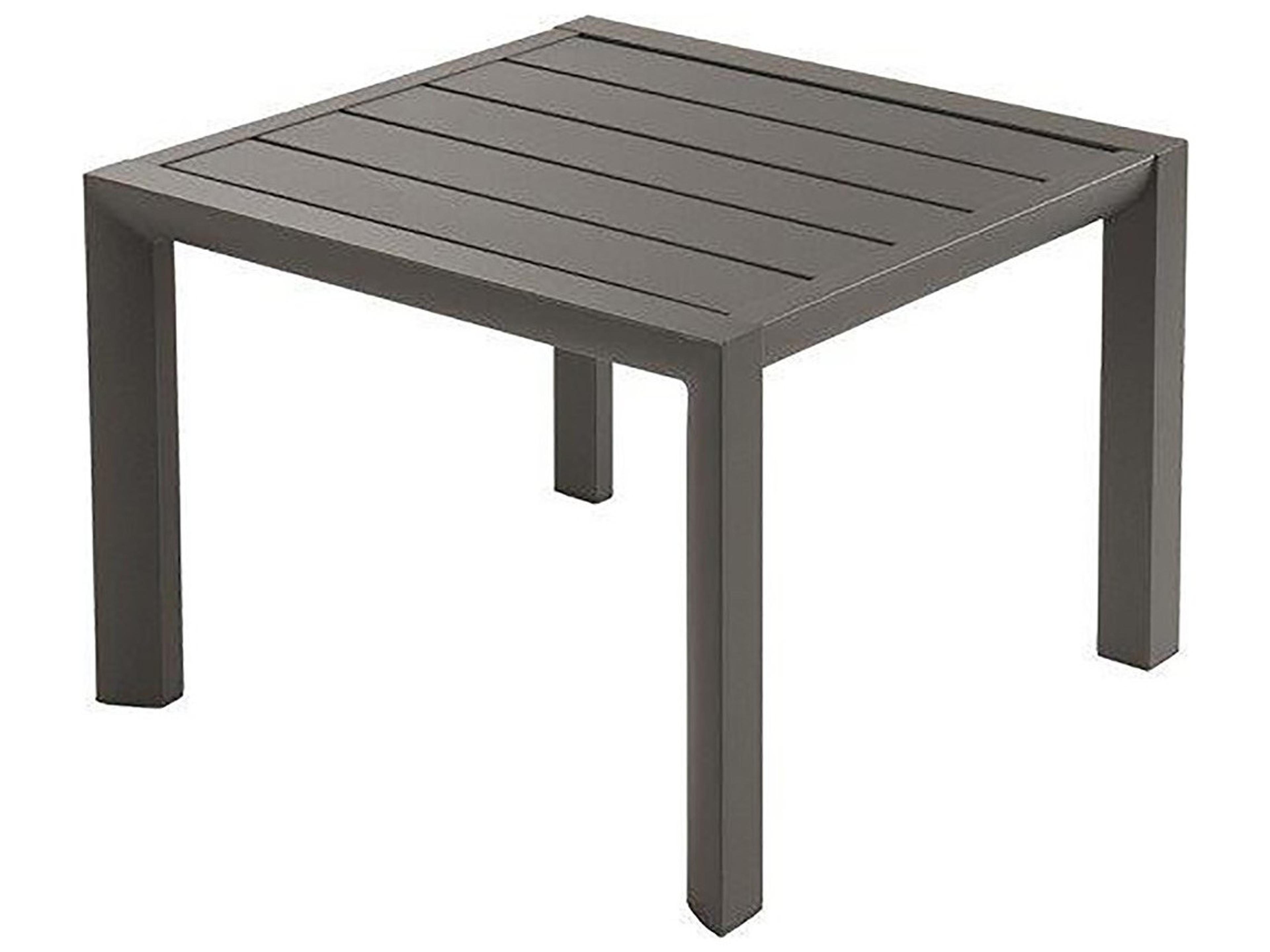 Sunset Aluminum Volcanic Black Square Low Outdoor Patio End Table