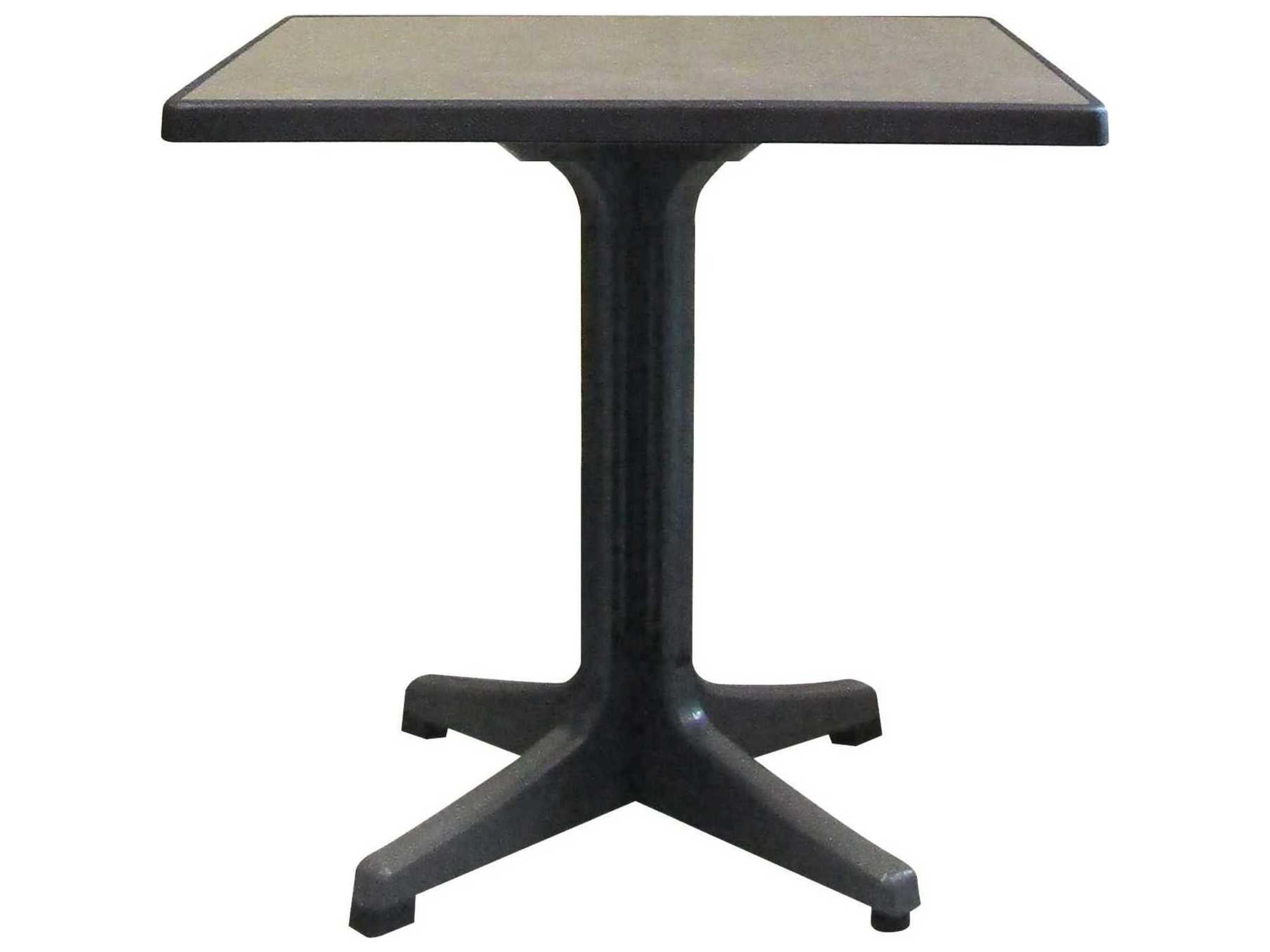 Omega Resin Charcoal Square Brushed Top Outdoor Bistro Table