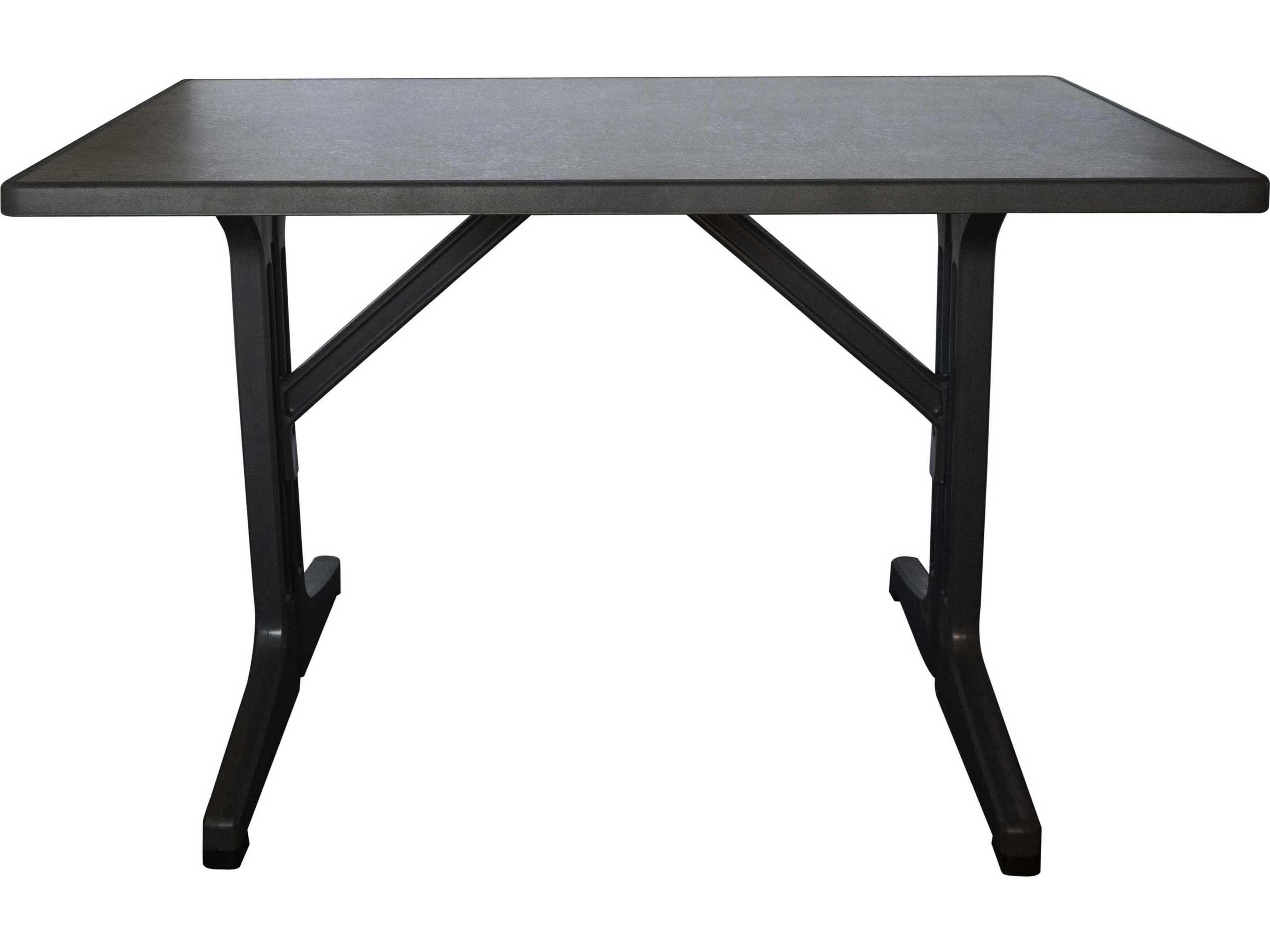 Omega Resin Charcoal Rectangular Dark Concrete Top Patio Dining Table