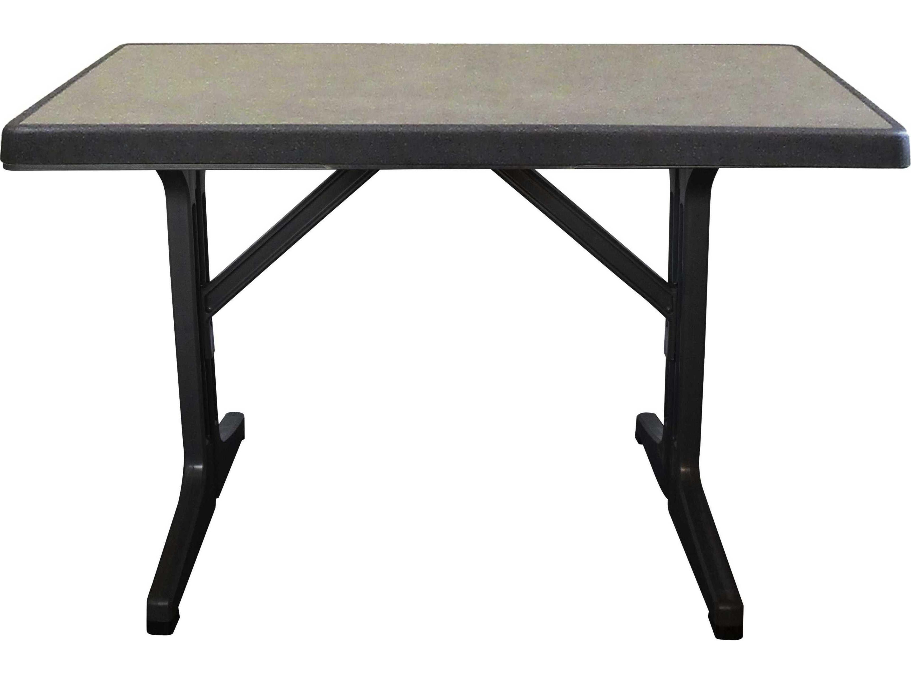 Omega Resin Charcoal Rectangular Brushed Top Outdoor Dining Table