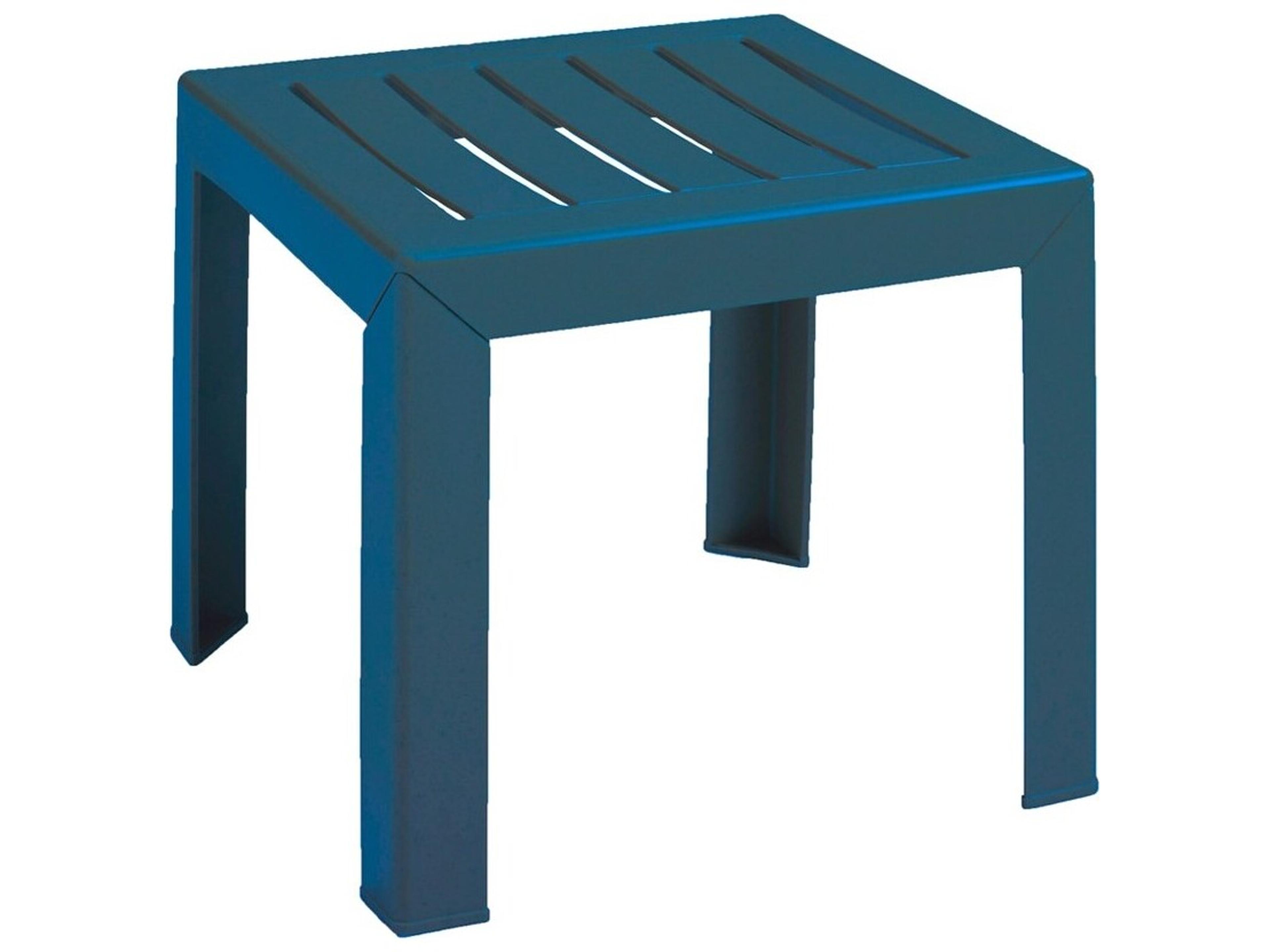 Westport Resin Barn Blue Square Outdoor Patio End Table