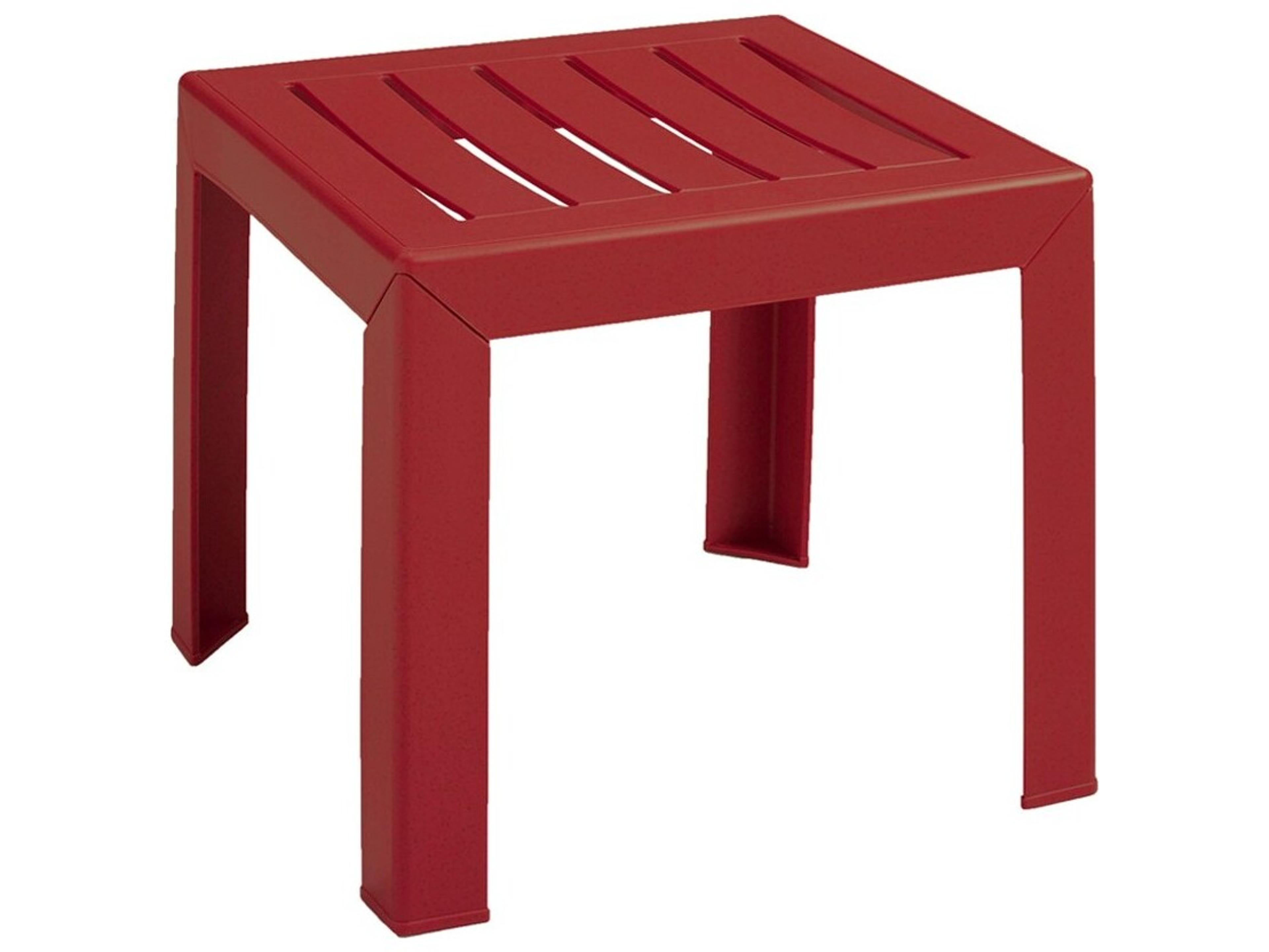 Westport Resin Barn Red Square Patio End Table