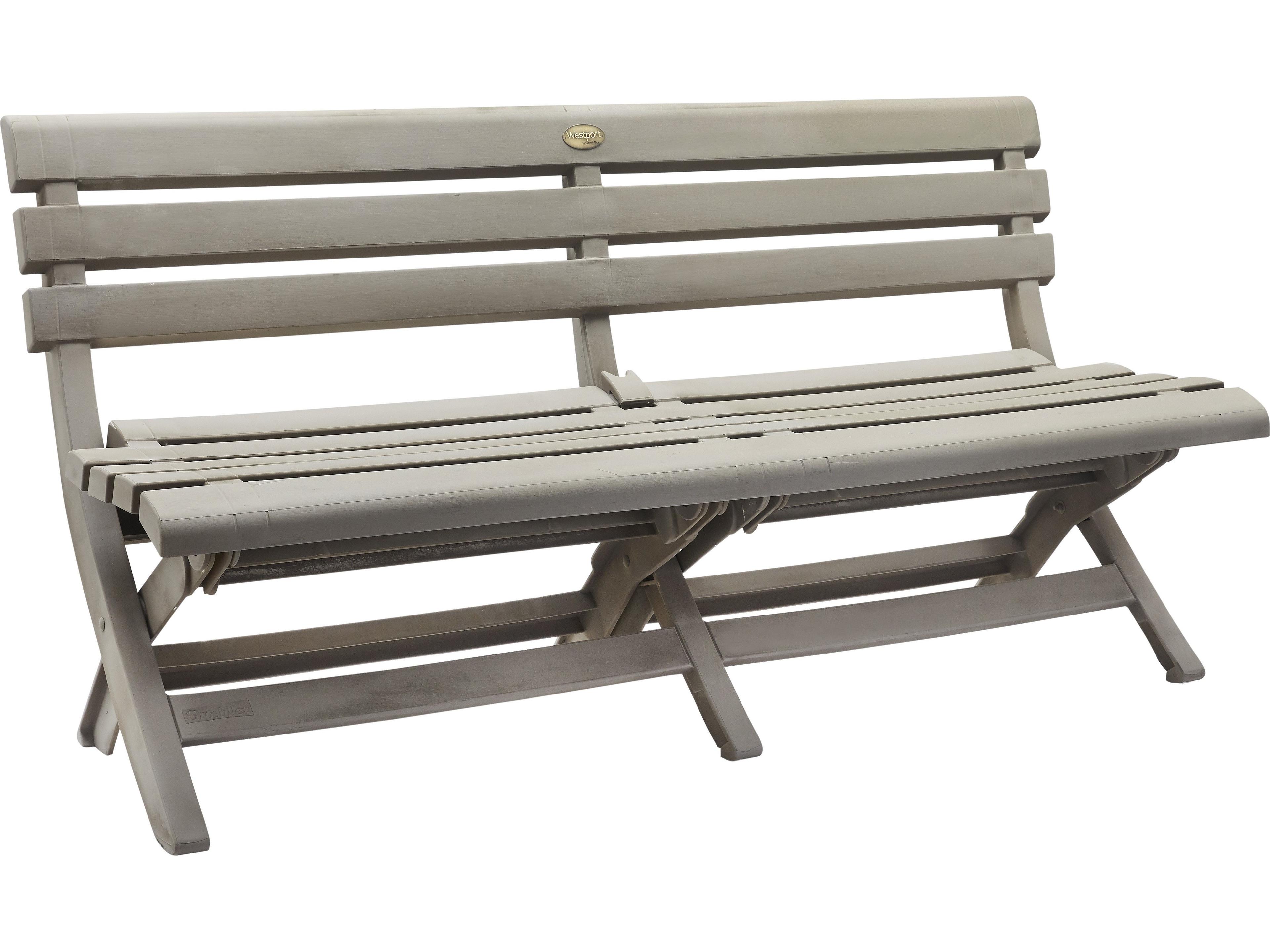Westport Resin French Taupe Outdoor Bench