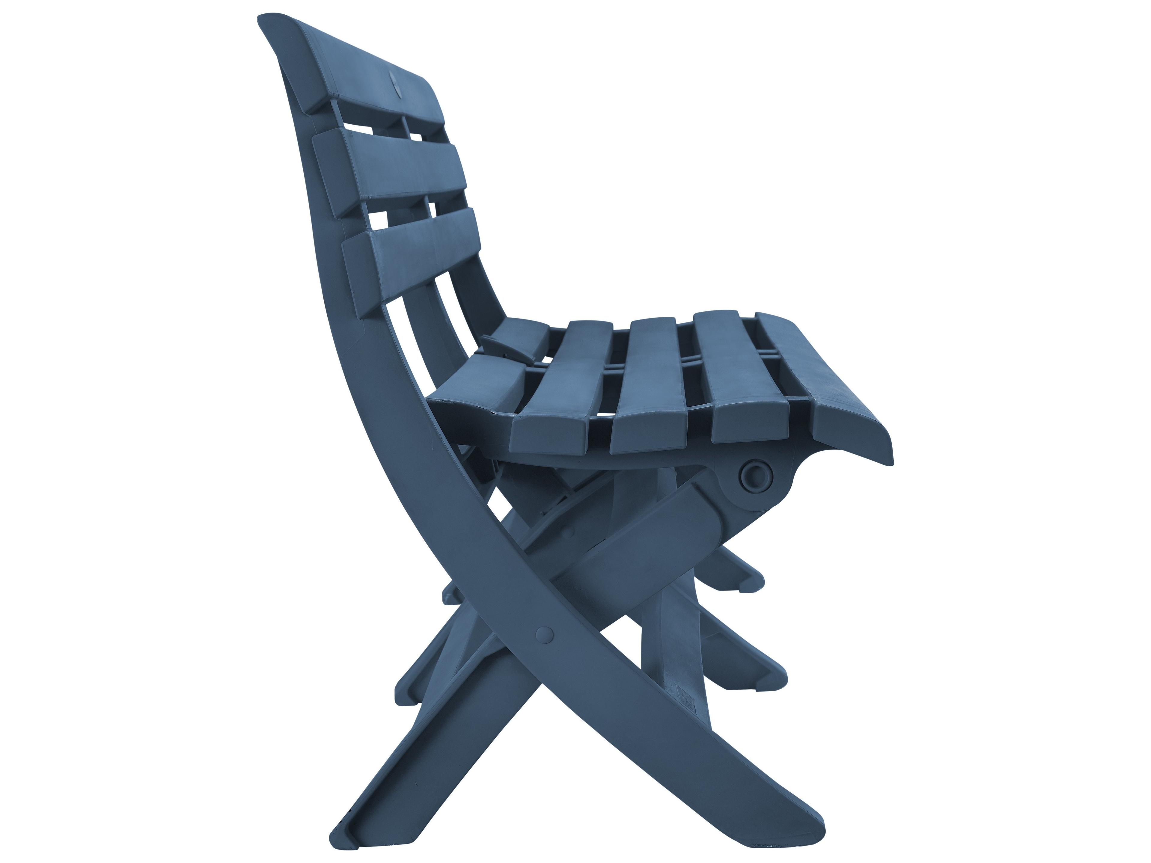 Grosfillex Westport Resin Barn Blue Outdoor Patio Bench