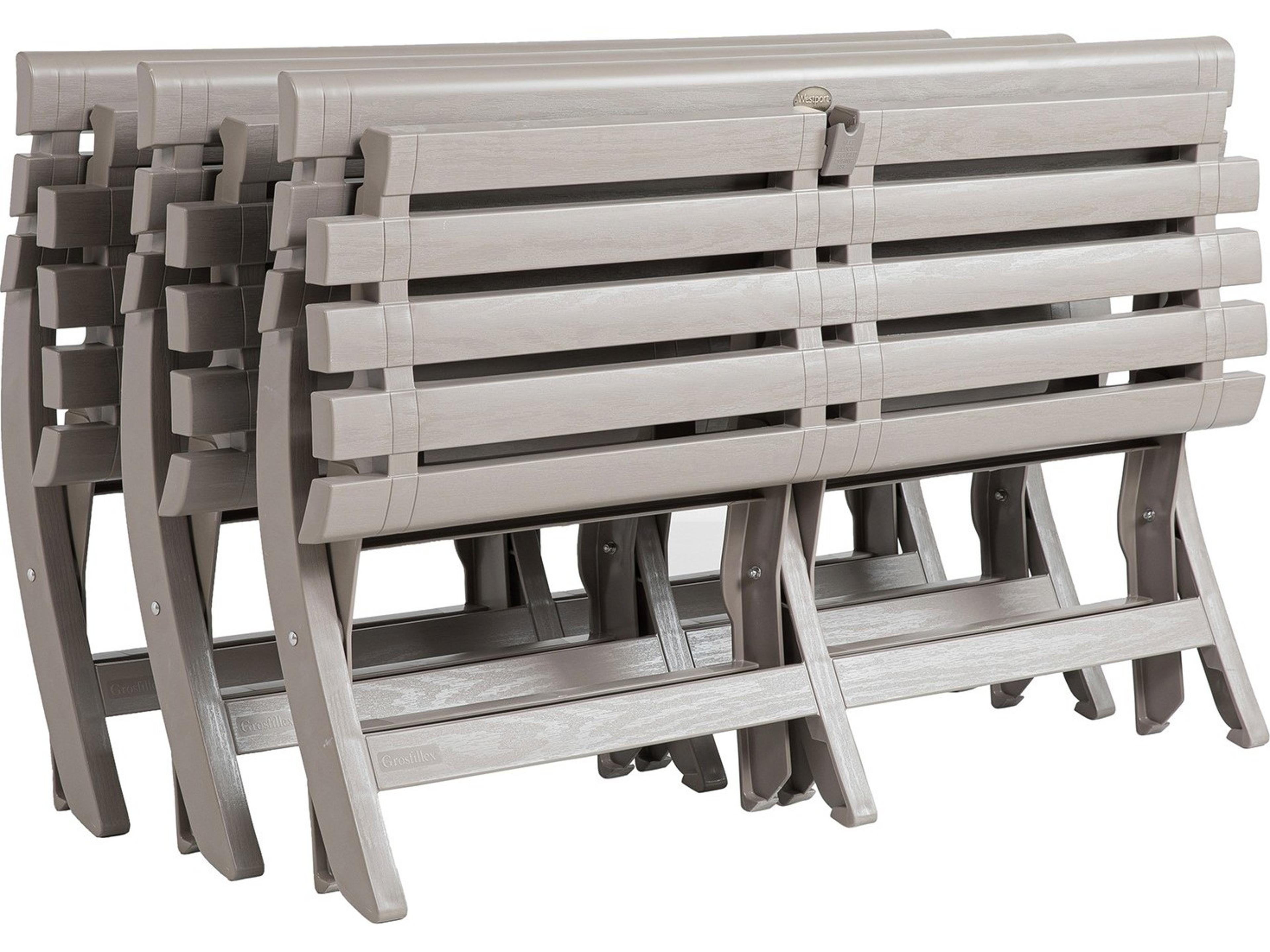 Grosfillex Westport Resin Barn Gray Outdoor Bench