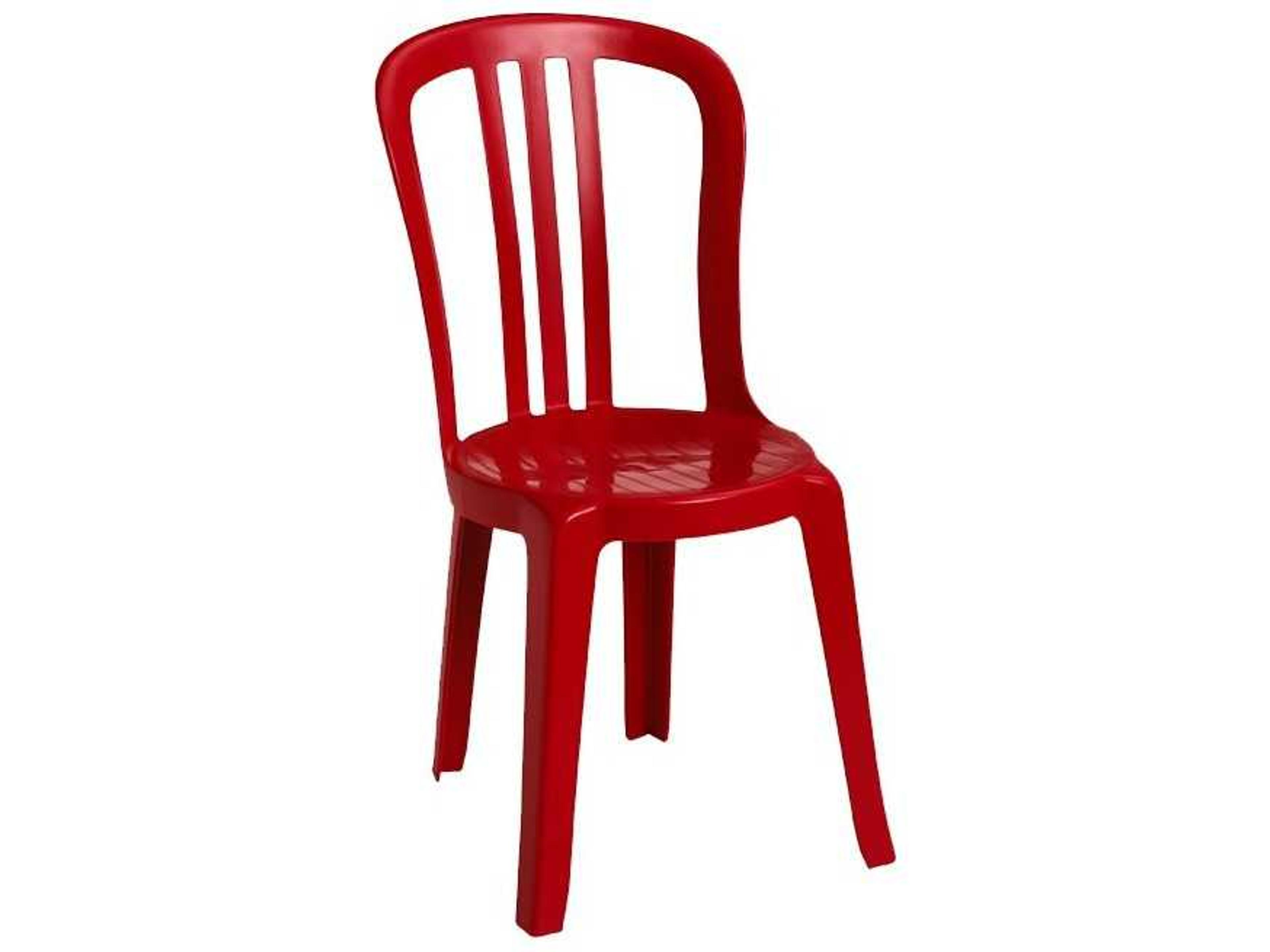Miami Resin Red Stacking Bistro Side Chair
