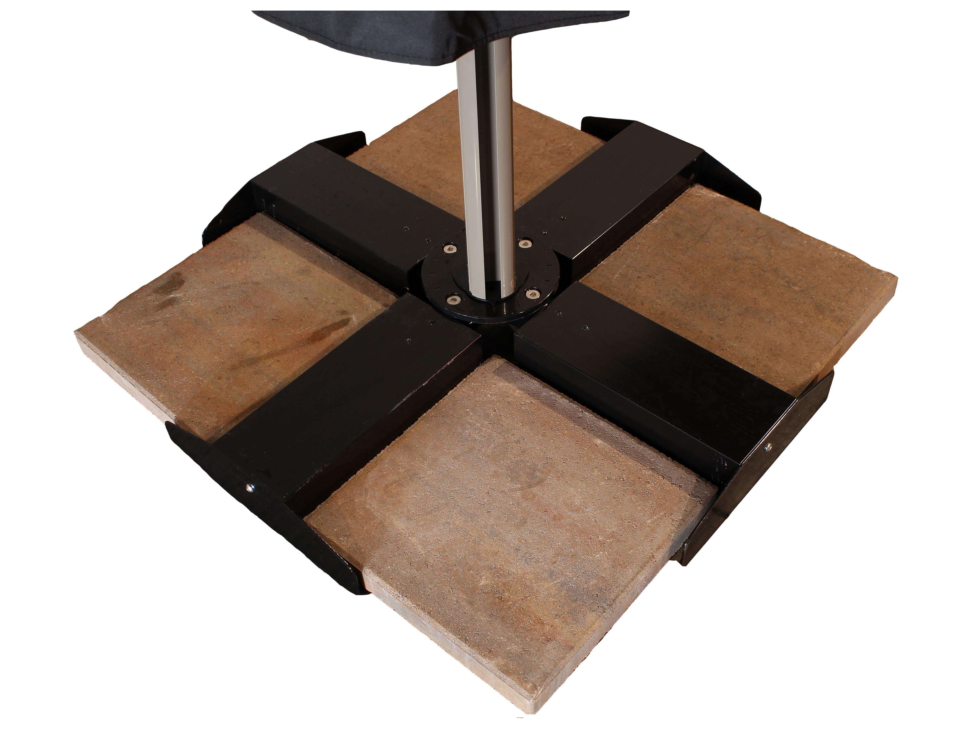 Grosfillex Steel Black Cross Umbrella Base for Cantilever Umbrella