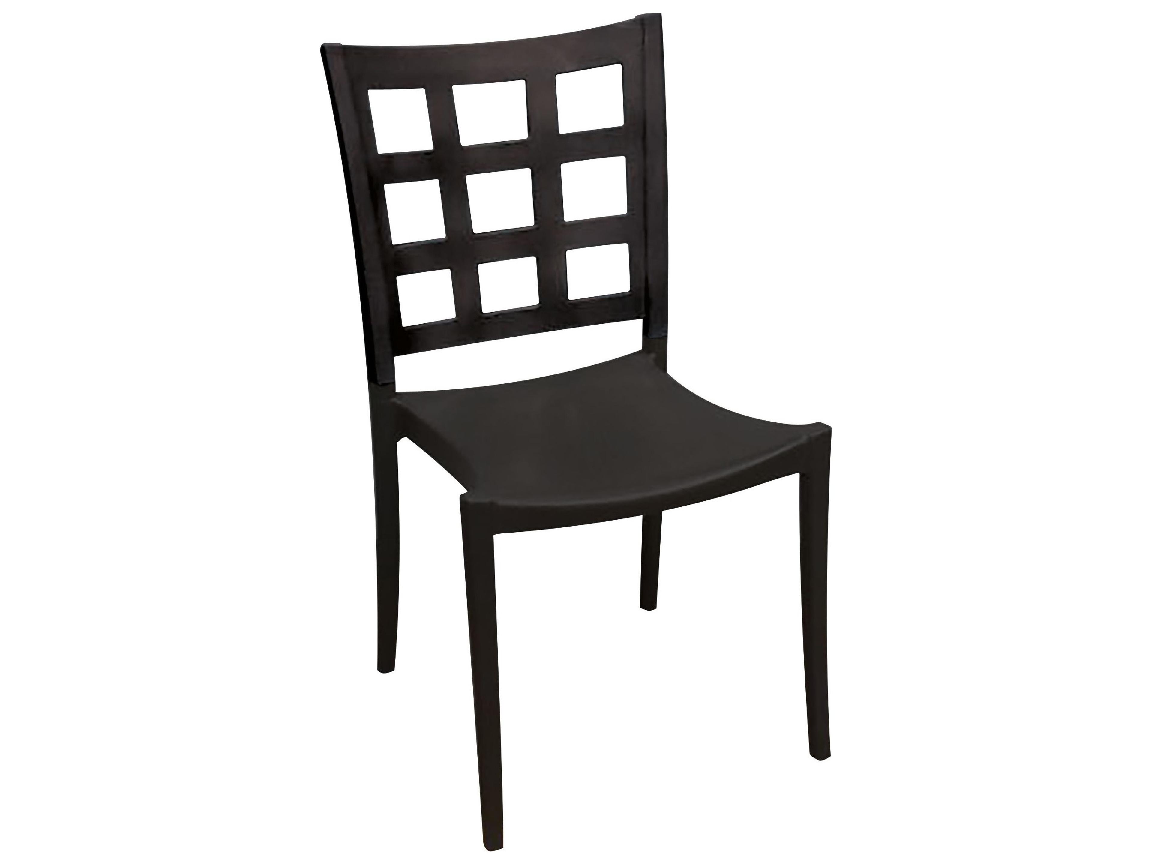 Plazza Aluminum Black Stacking Patio Dining Side Chair