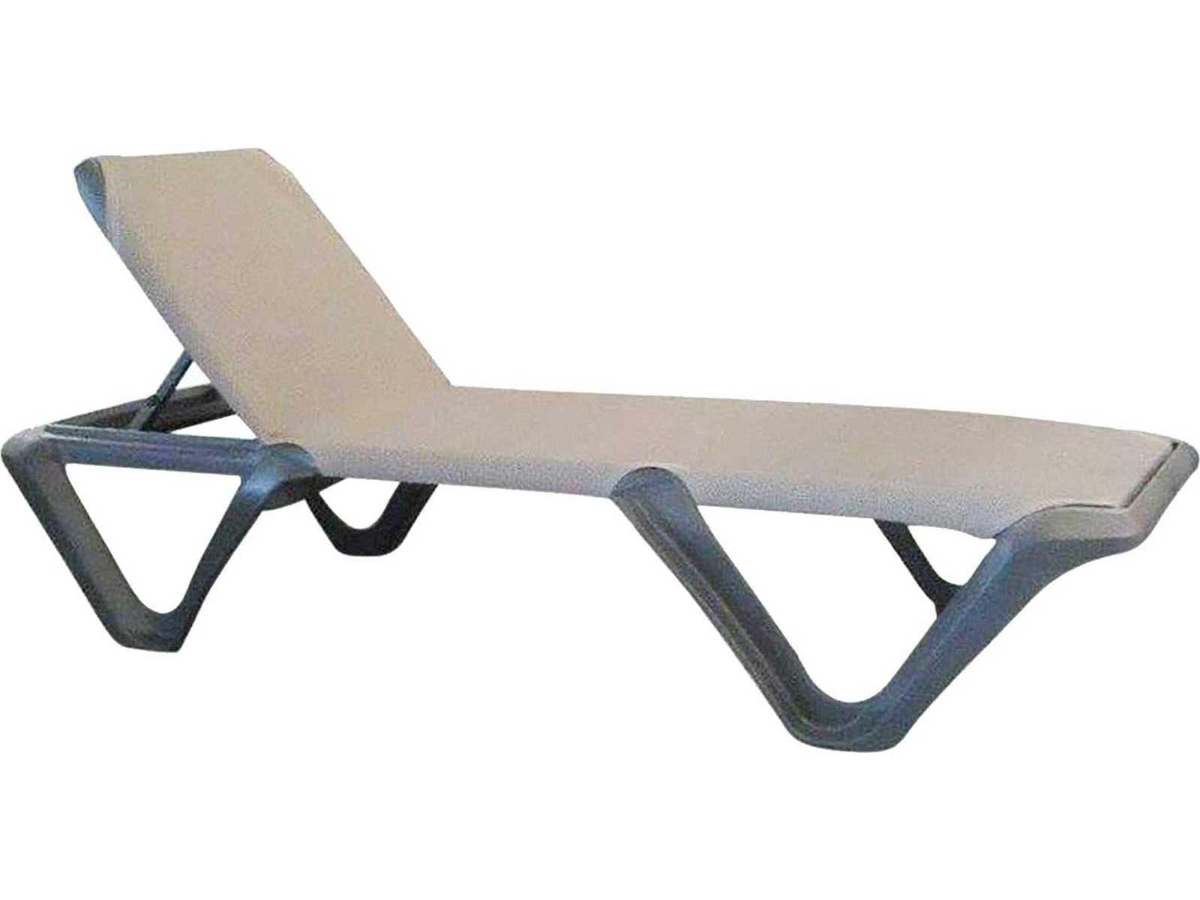Nautical Pro Sling Resin Charcoal Adjustable Outdoor Patio Chaise Lounge in Espresso