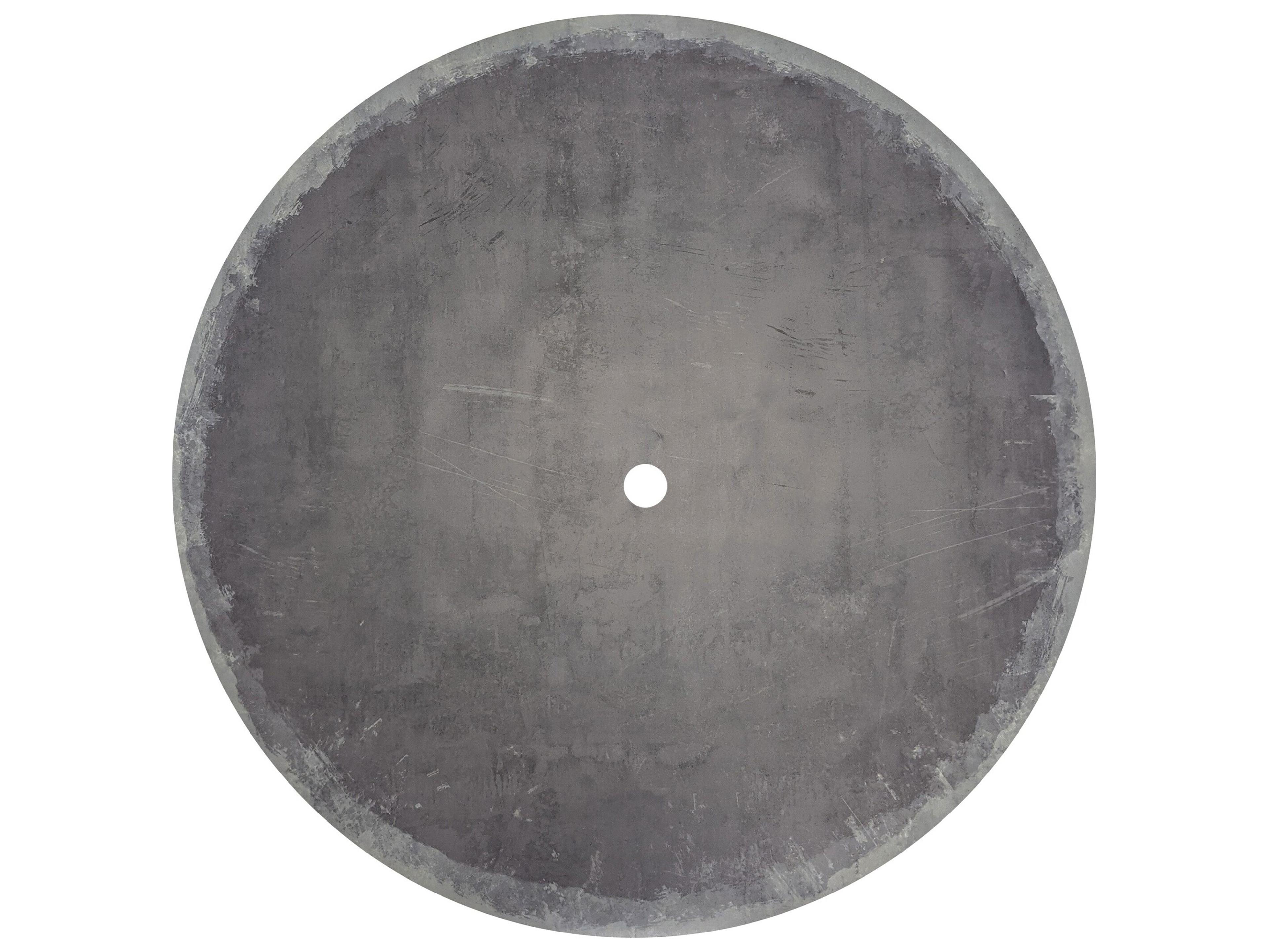 Grosfillex Aquaba Resin Zinc/Charcoal Round Patio Dining Table with Umbrella Hole