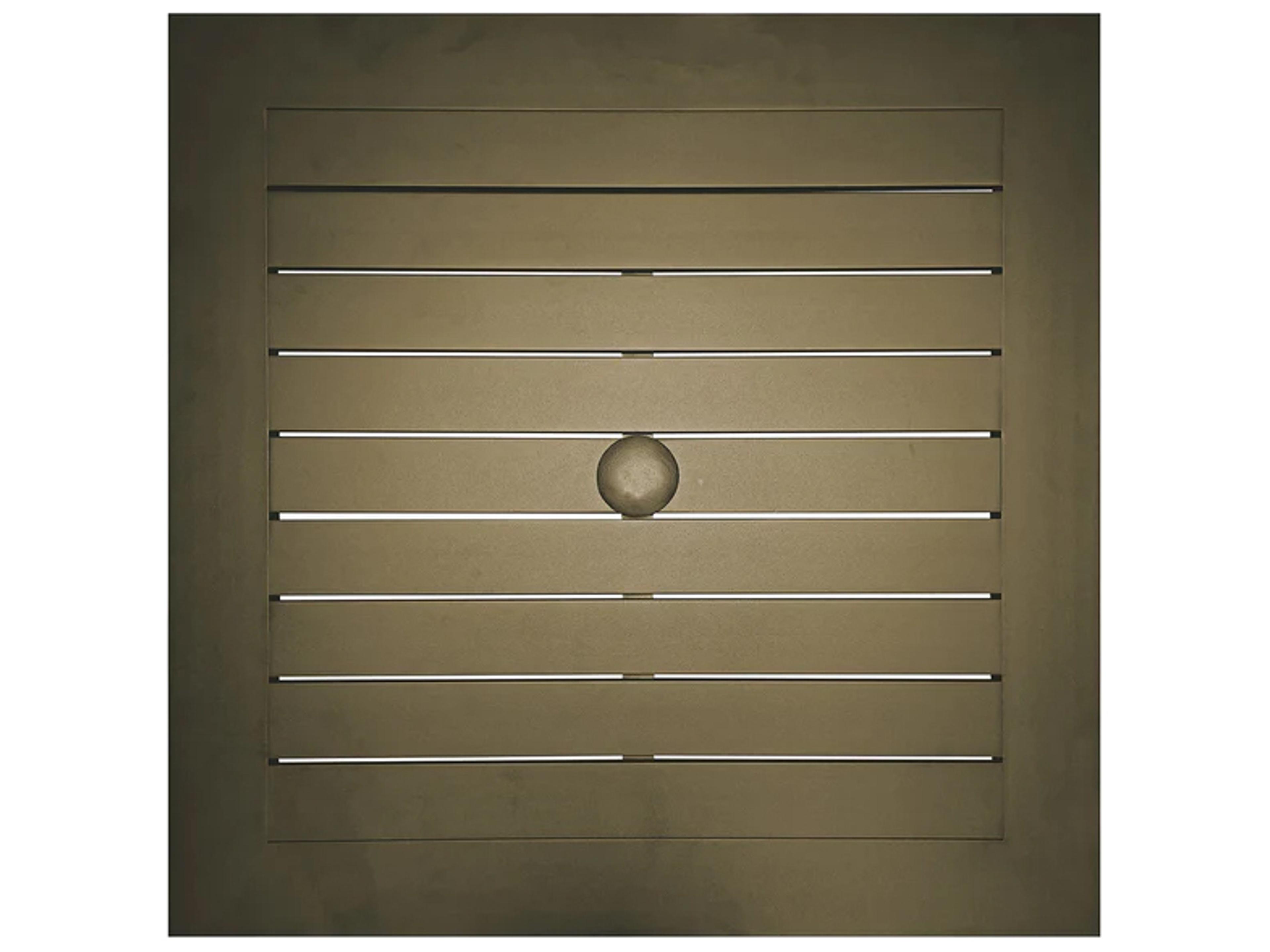 Grosfillex Sigma Aluminum Fusion Bronze Square Patio Dining Table with Umbrella Hole