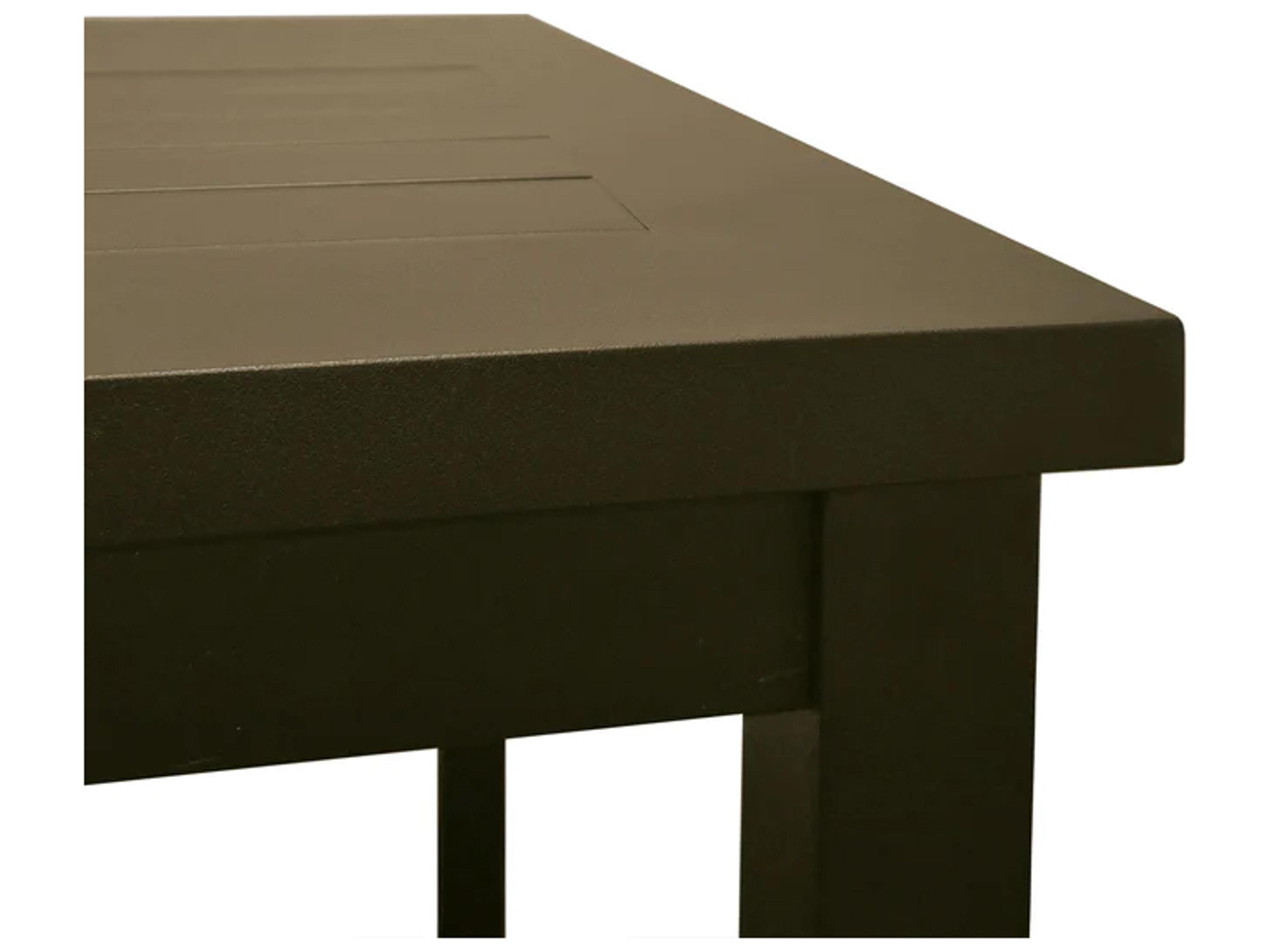 Grosfillex Sigma Aluminum Fusion Bronze Square Patio Dining Table with Umbrella Hole