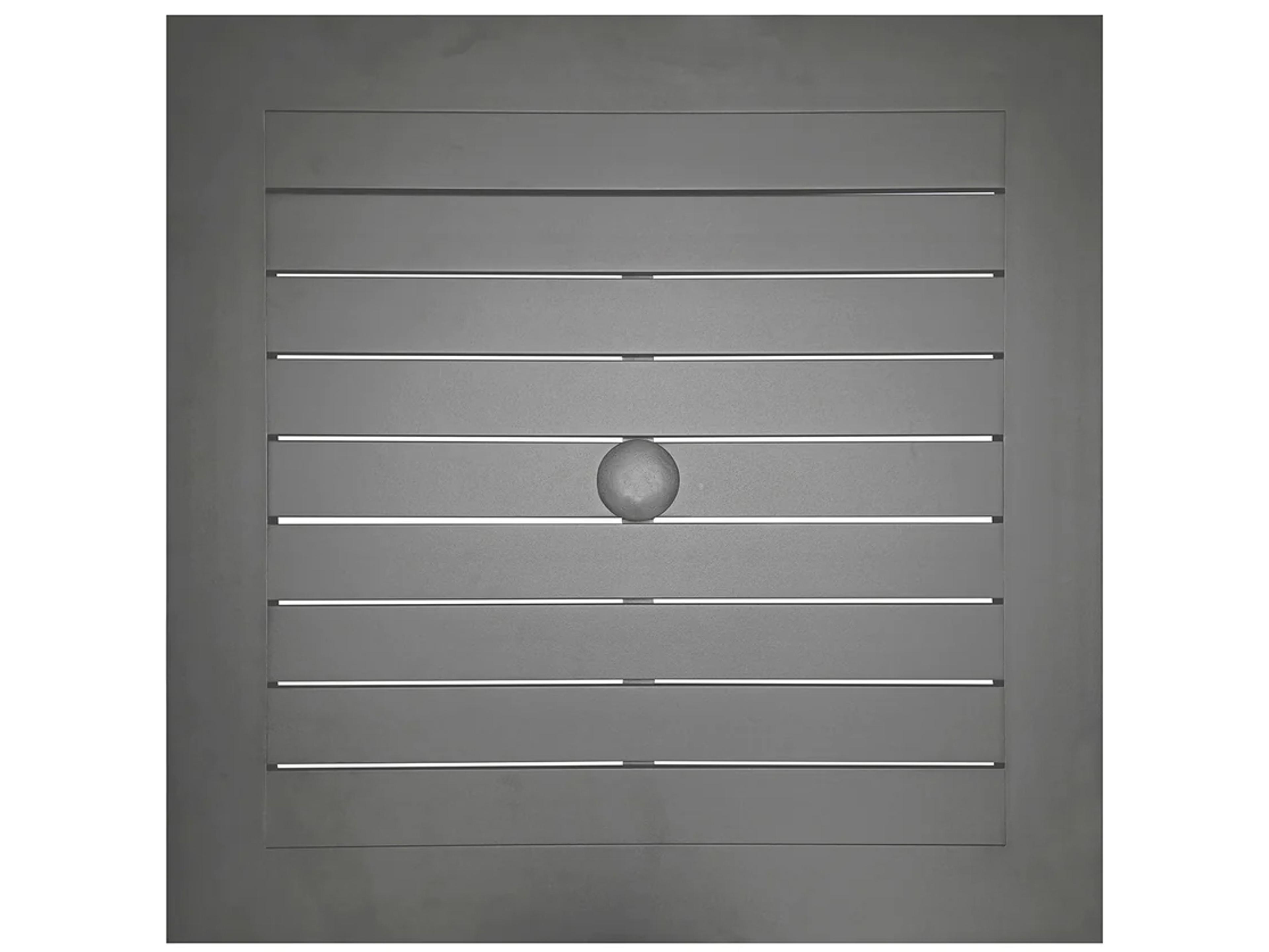 Grosfillex Sigma Aluminum Volcanic Black Square Patio Bar Height Table