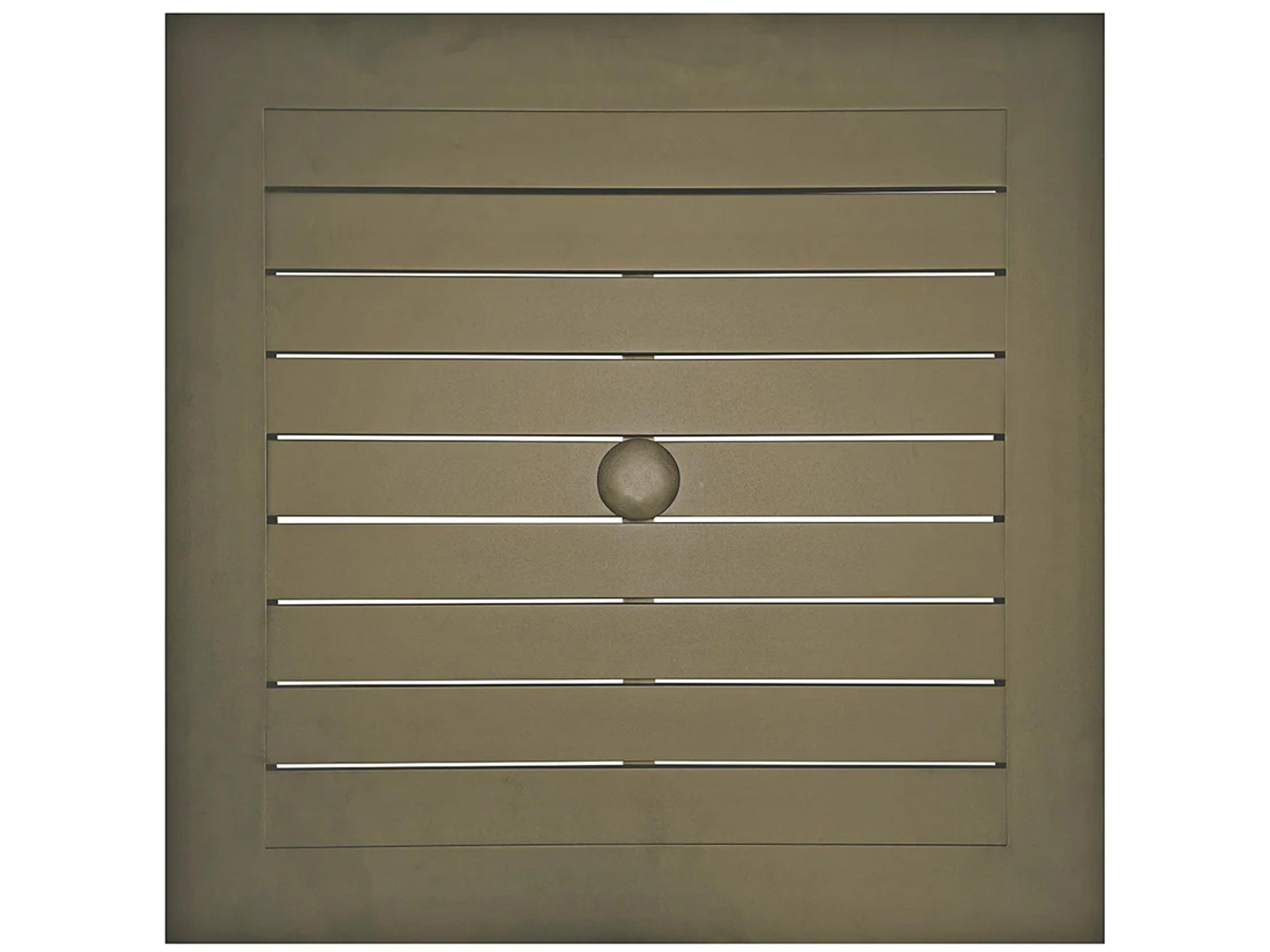 Grosfillex Sigma Aluminum Fusion Bronze Square Outdoor Bar Height Table