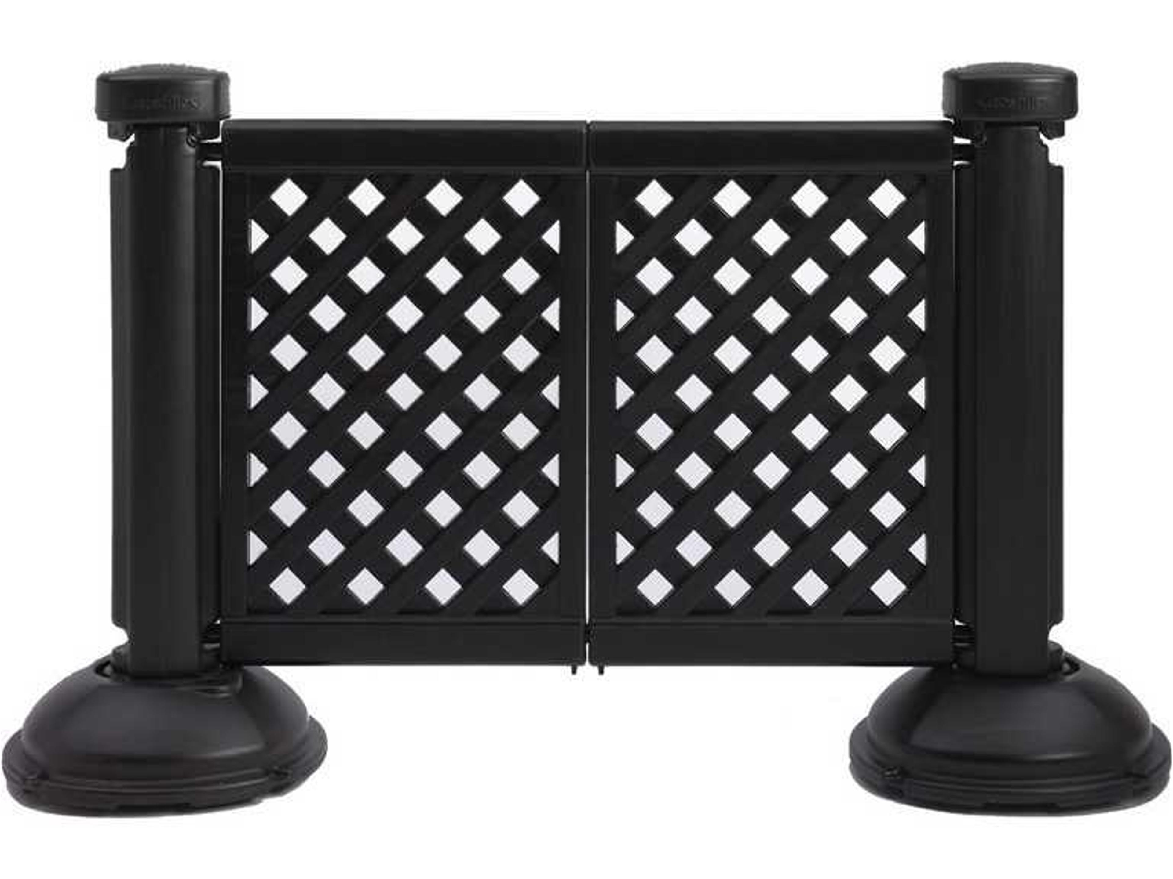 Crowd Control Resin Black 2-Panel Section of Portable Fencing