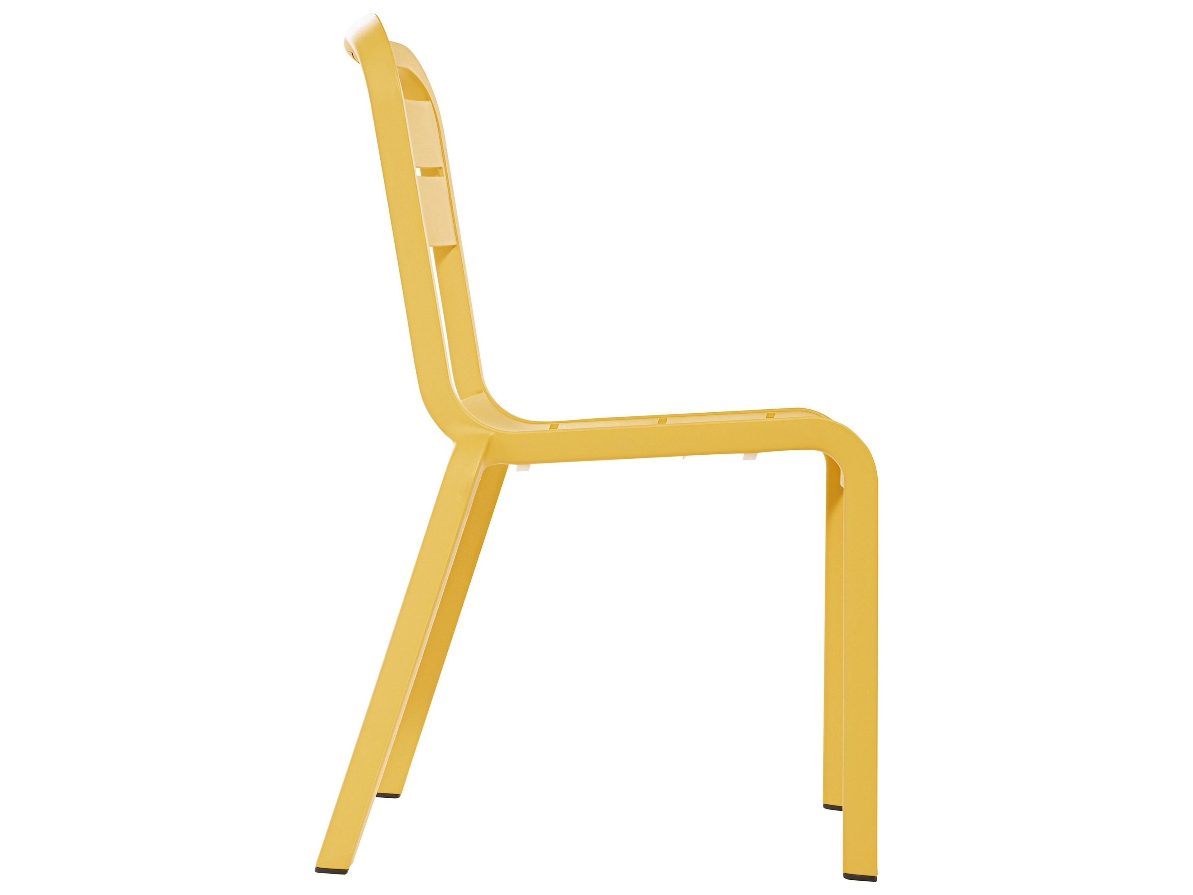 Grosfillex Cannes Resin Yellow Stacking Patio Dining Side Chair