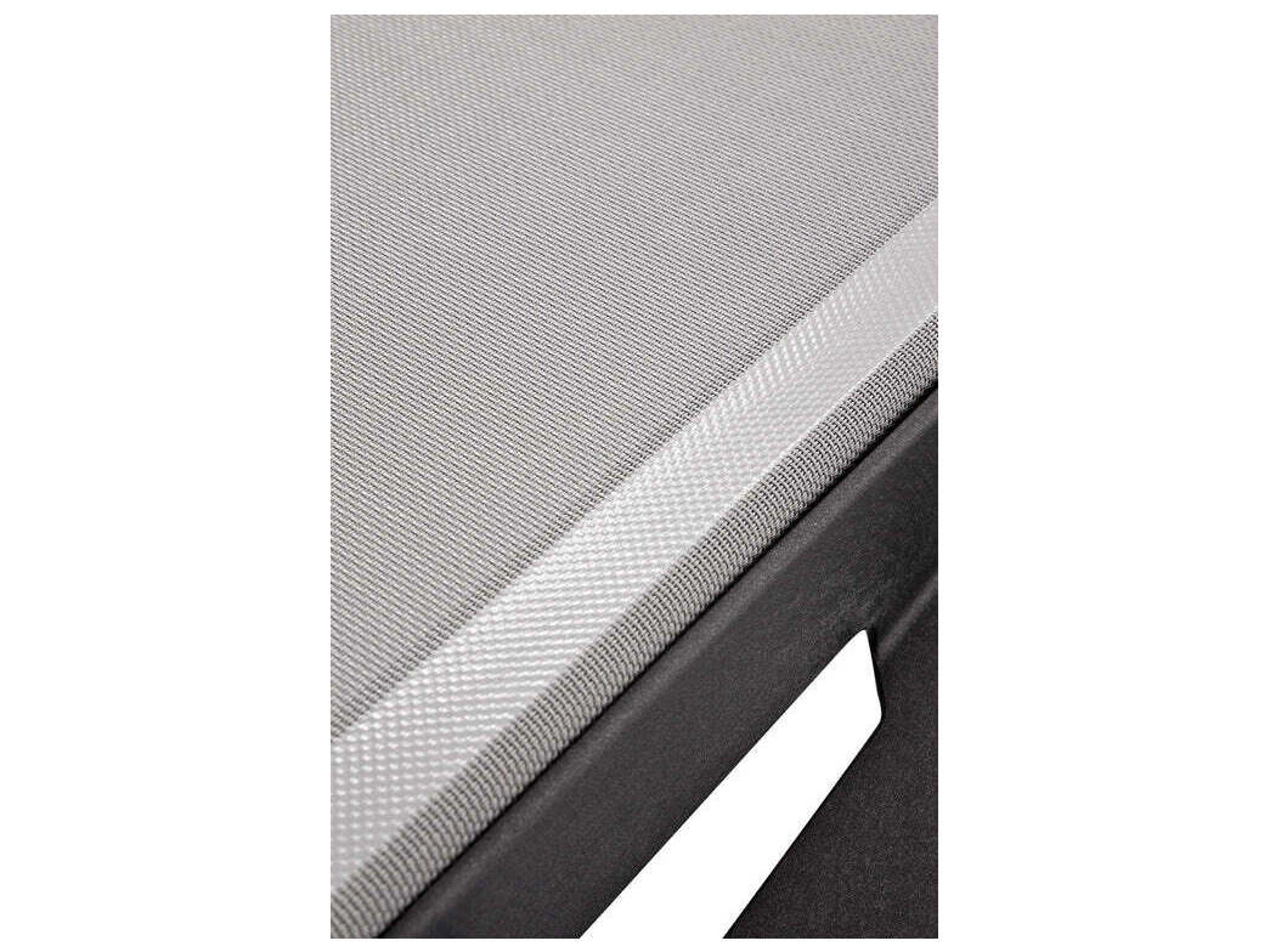 Grosfillex Sunset Aluminum Volcanic Black Outdoor Patio Chaise Lounge in Solid Gray