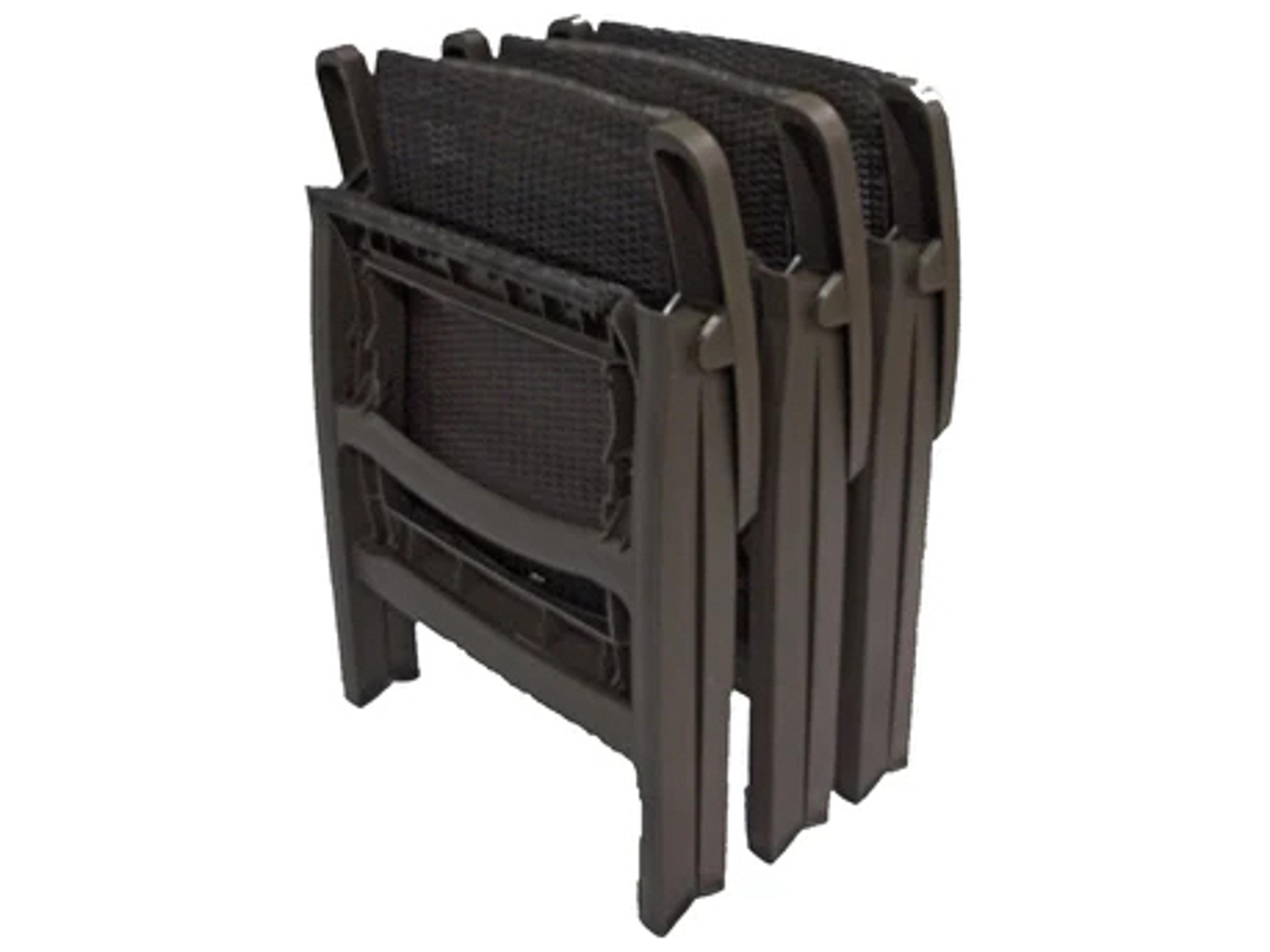 Grosfillex Java Resin Wicker Bronze Folding Patio Lounge Chair in Bronze