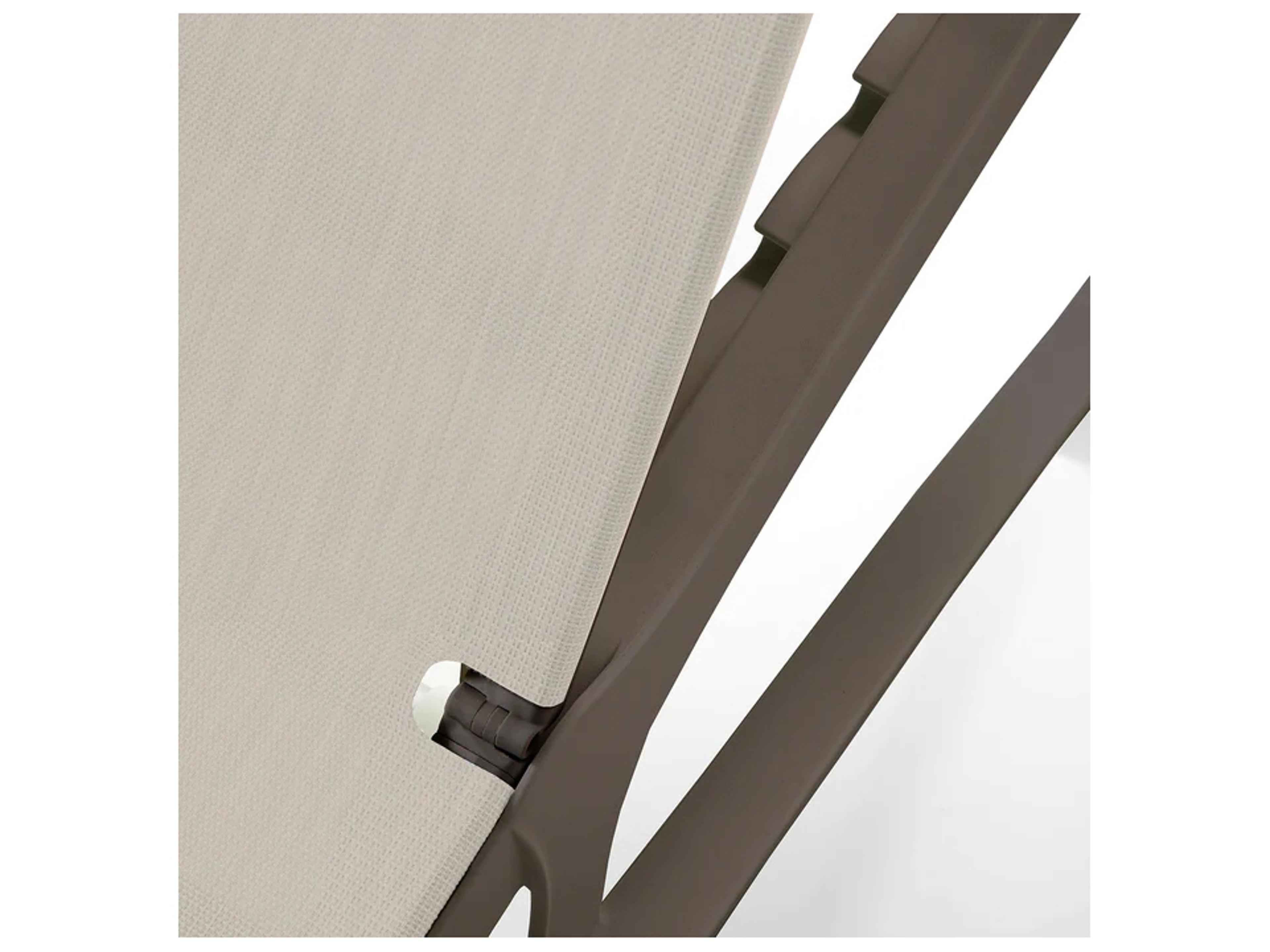 Grosfillex Sunset Aluminum Resin Fusion Bronze Outdoor Patio Chaise Lounge in Beige