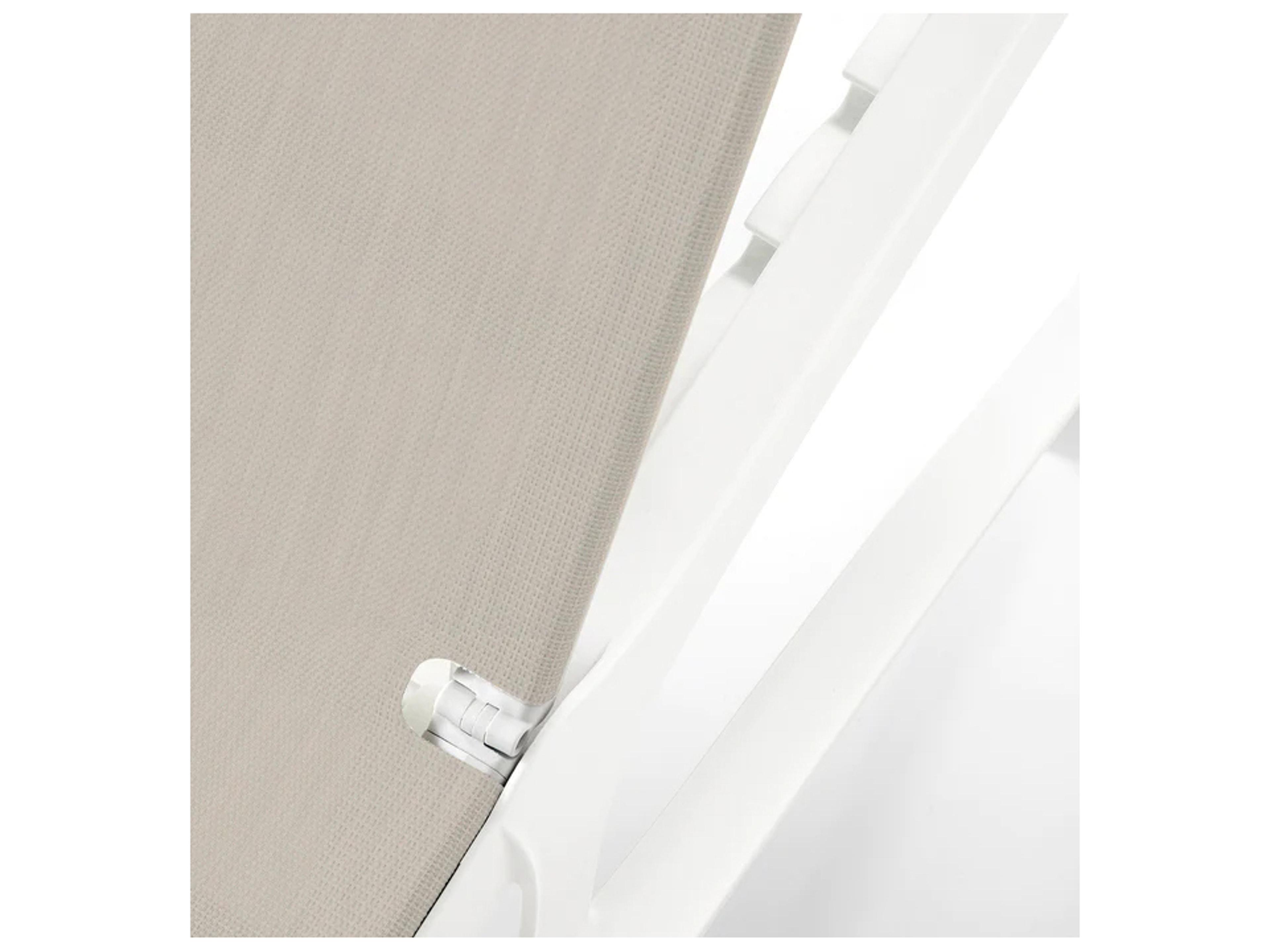 Grosfillex Sunset Aluminum Resin Glacier White Outdoor Chaise Lounge in Beige