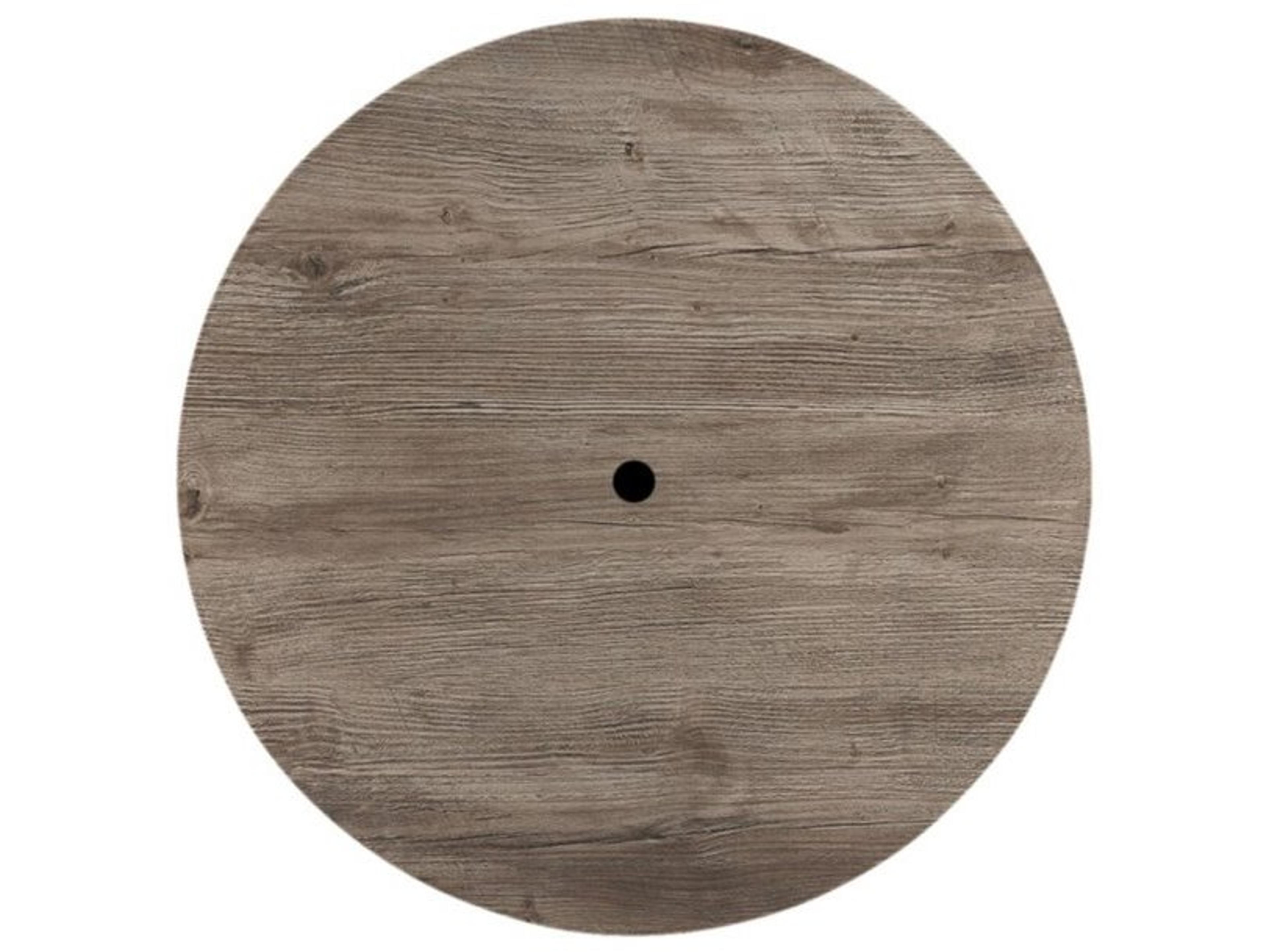 Molded Melamine Resin Aged Oak Round Table Top with Umbrella Hole