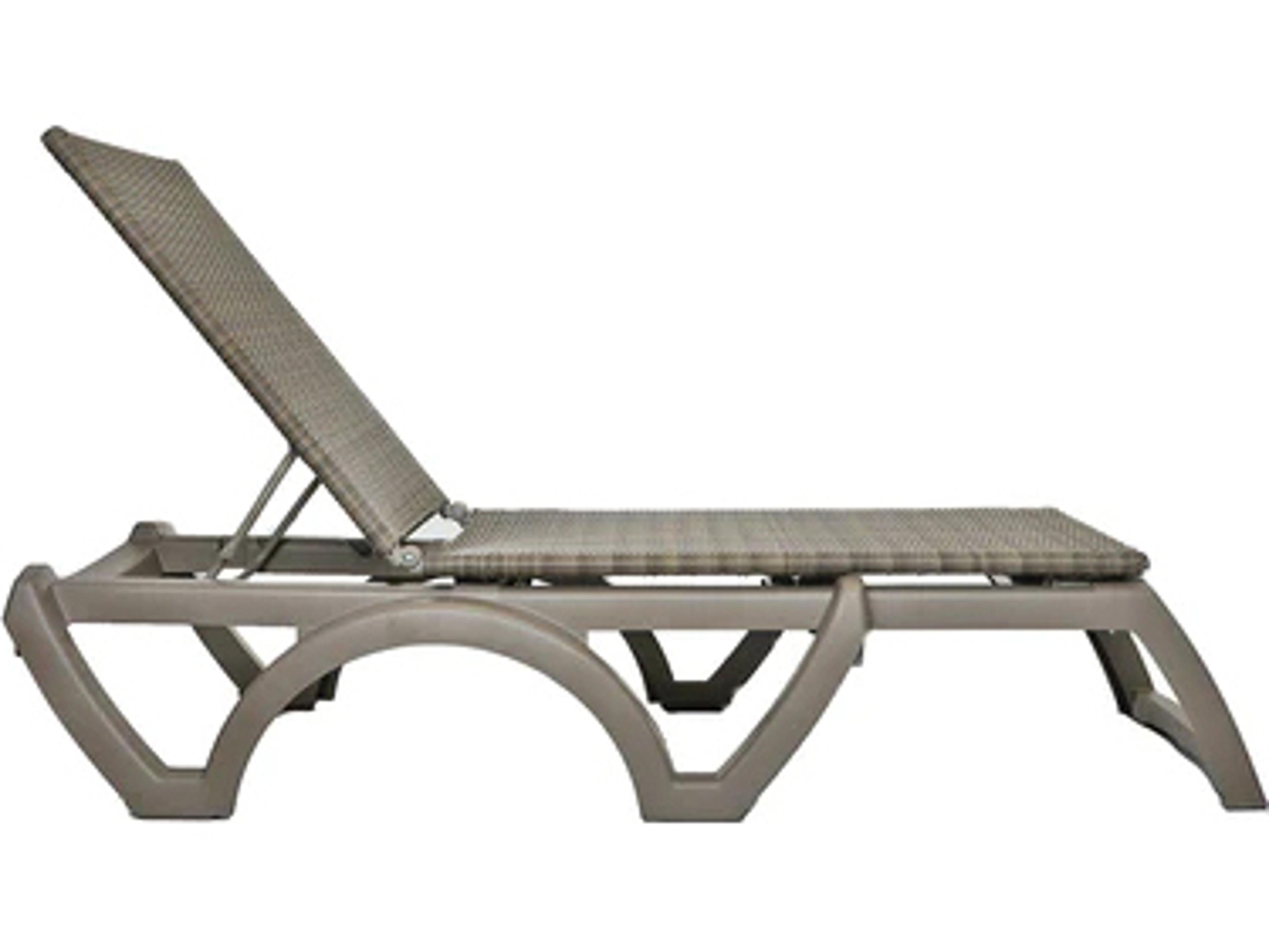 Java Resin Wicker French Taupe Adjustable Outdoor Chaise Lounge in French Taupe