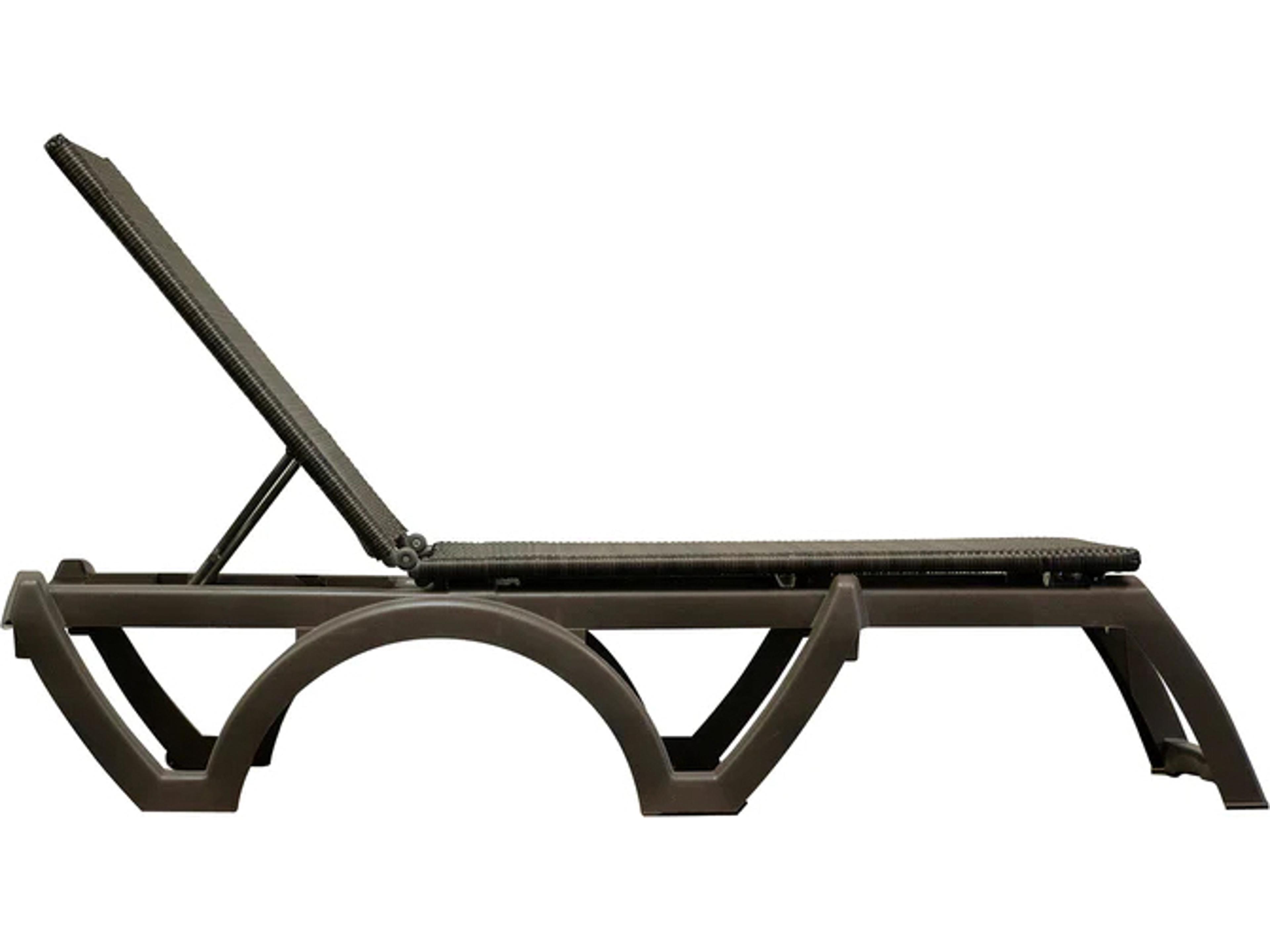 Grosfillex Java Resin Wicker Bronze Adjustable Outdoor Patio Chaise Lounge in Bronze