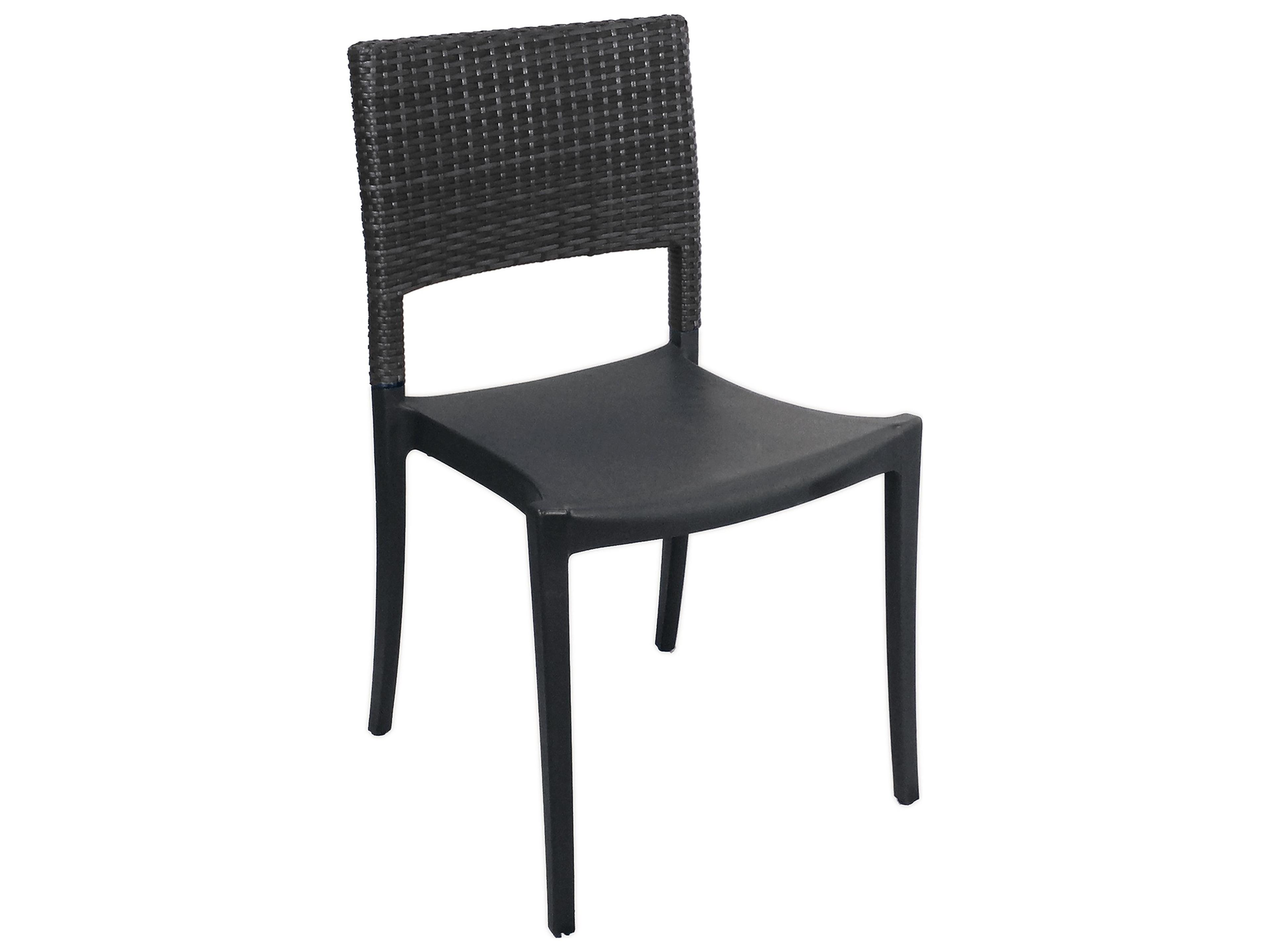 Java Resin Charcoal Stacking Patio Dining Side Chair