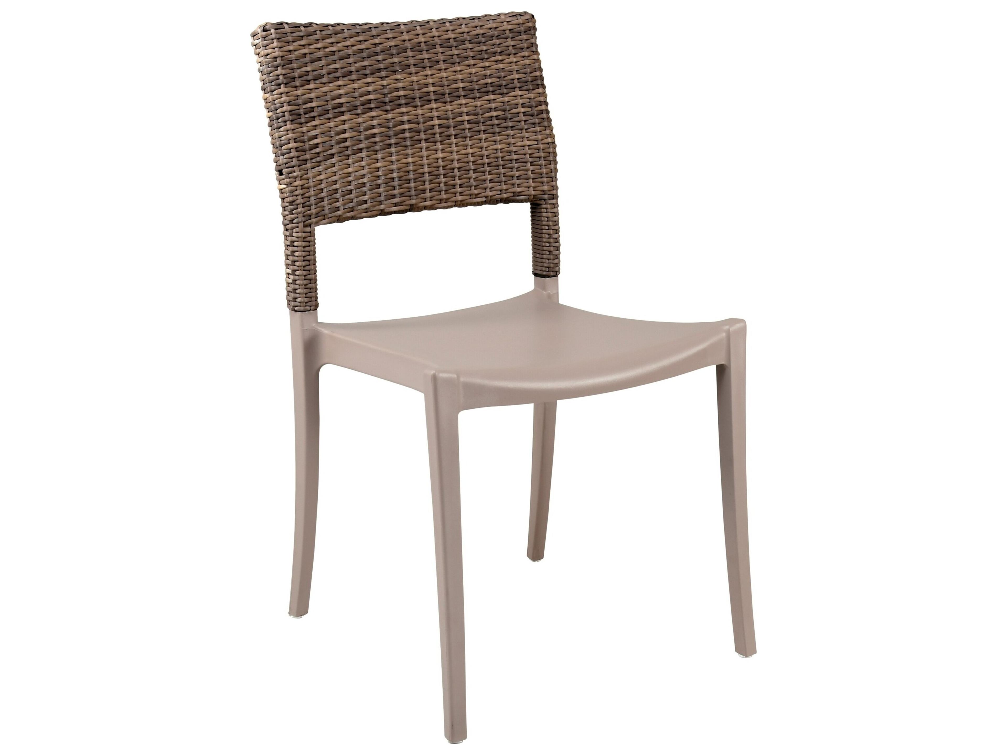 Java Resin French Taupe Stacking Outdoor Patio Dining Side Chair