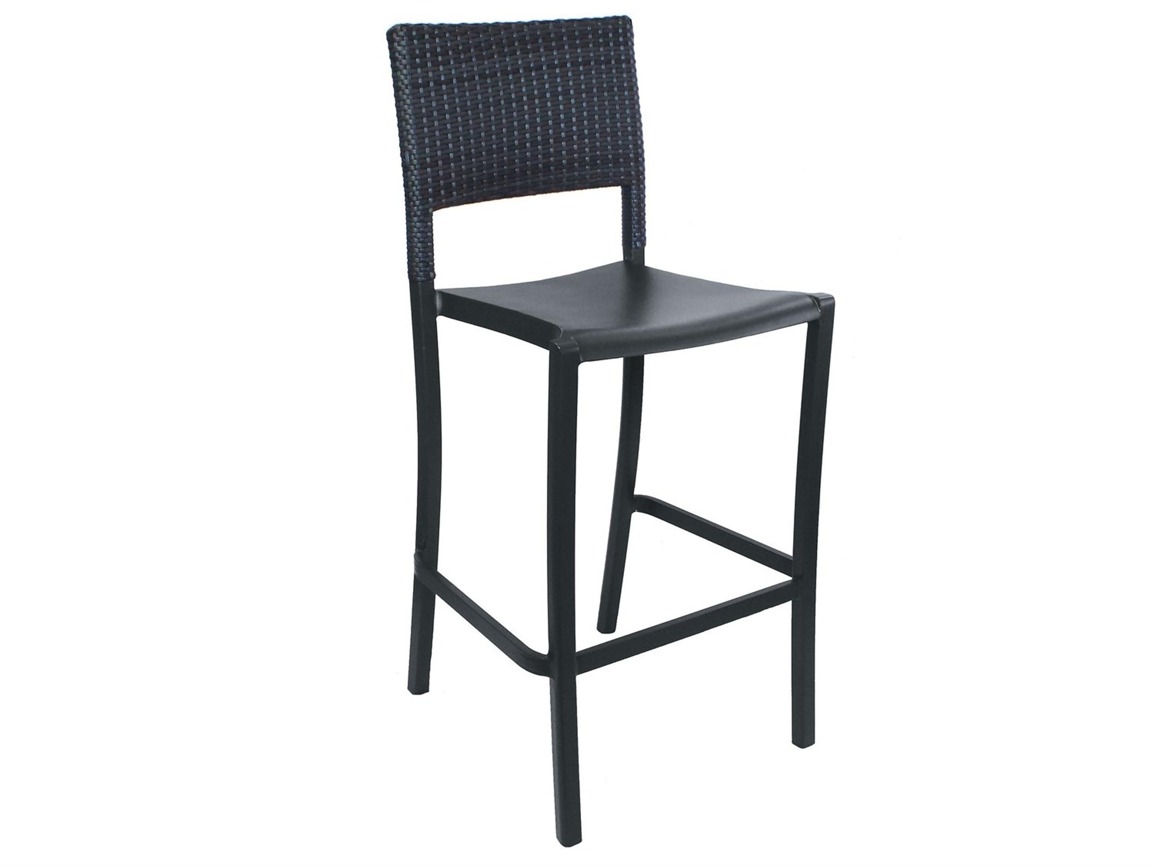 Java Aluminum Charcoal Stacking Armless Outdoor Patio Bar Stool