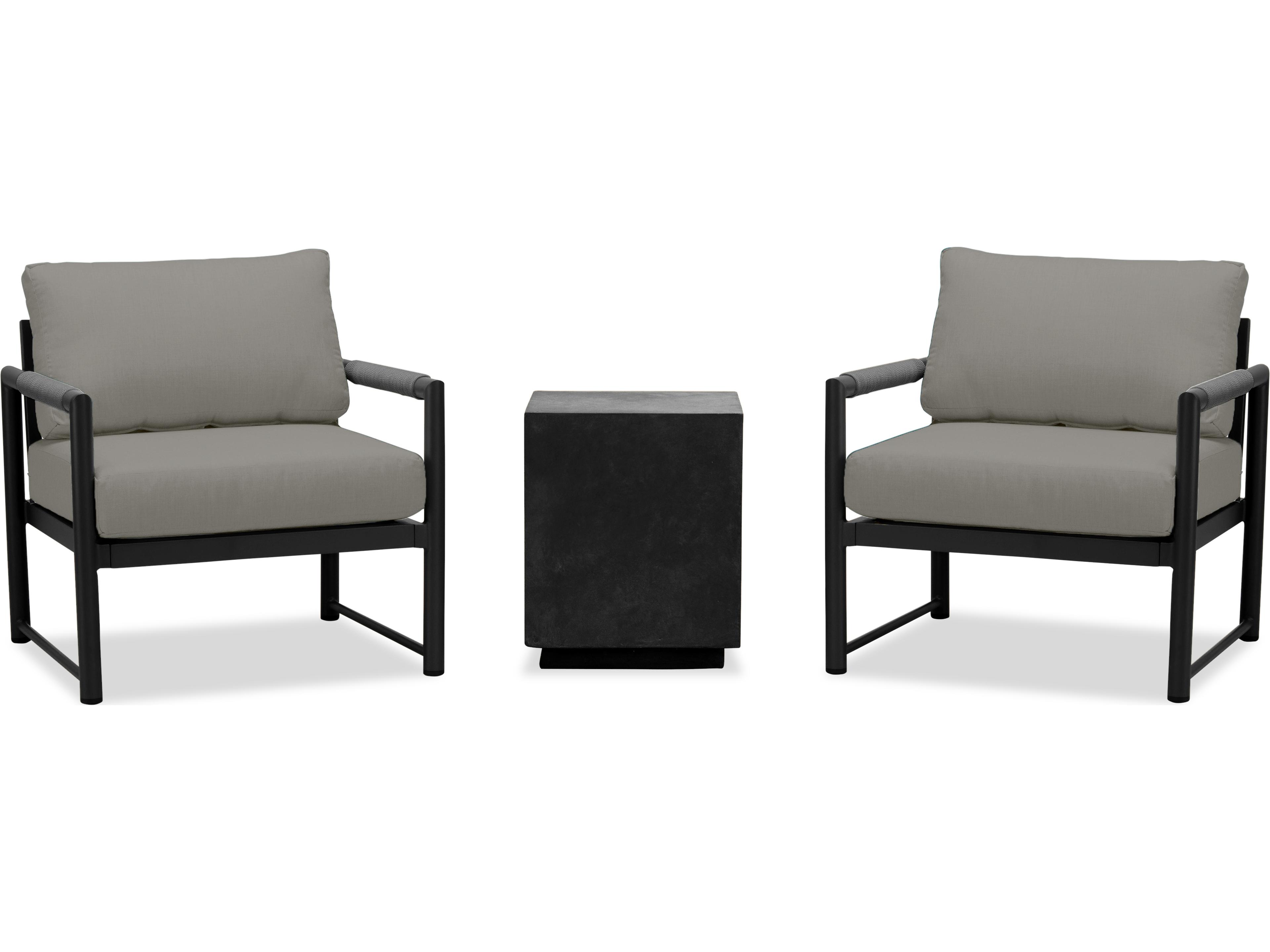 Harmonia Living Alto Aluminum 3 Piece Chat Outdoor Patio Lounge Set