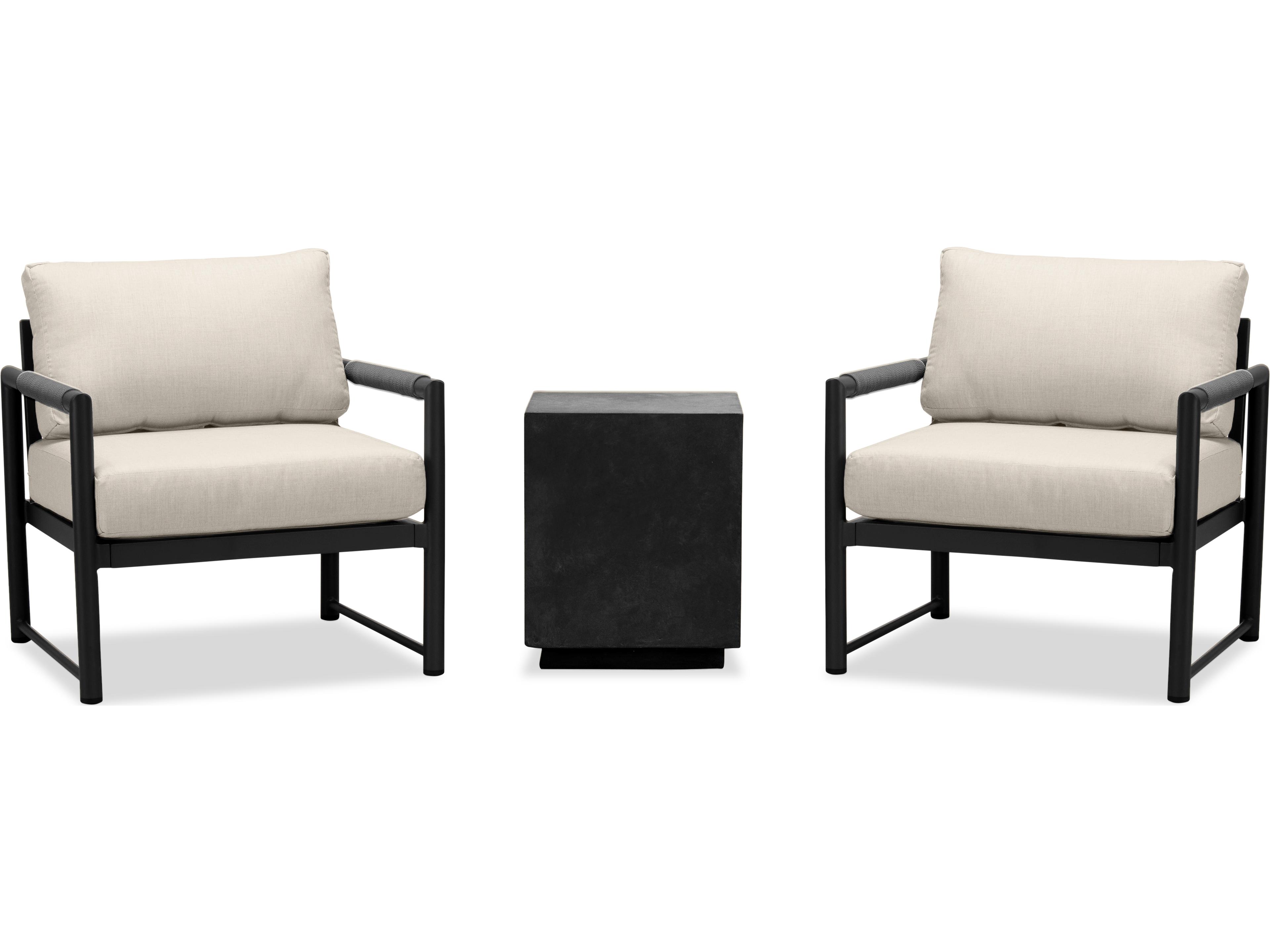 Harmonia Living Alto Aluminum 3 Piece Chat Outdoor Patio Lounge Set